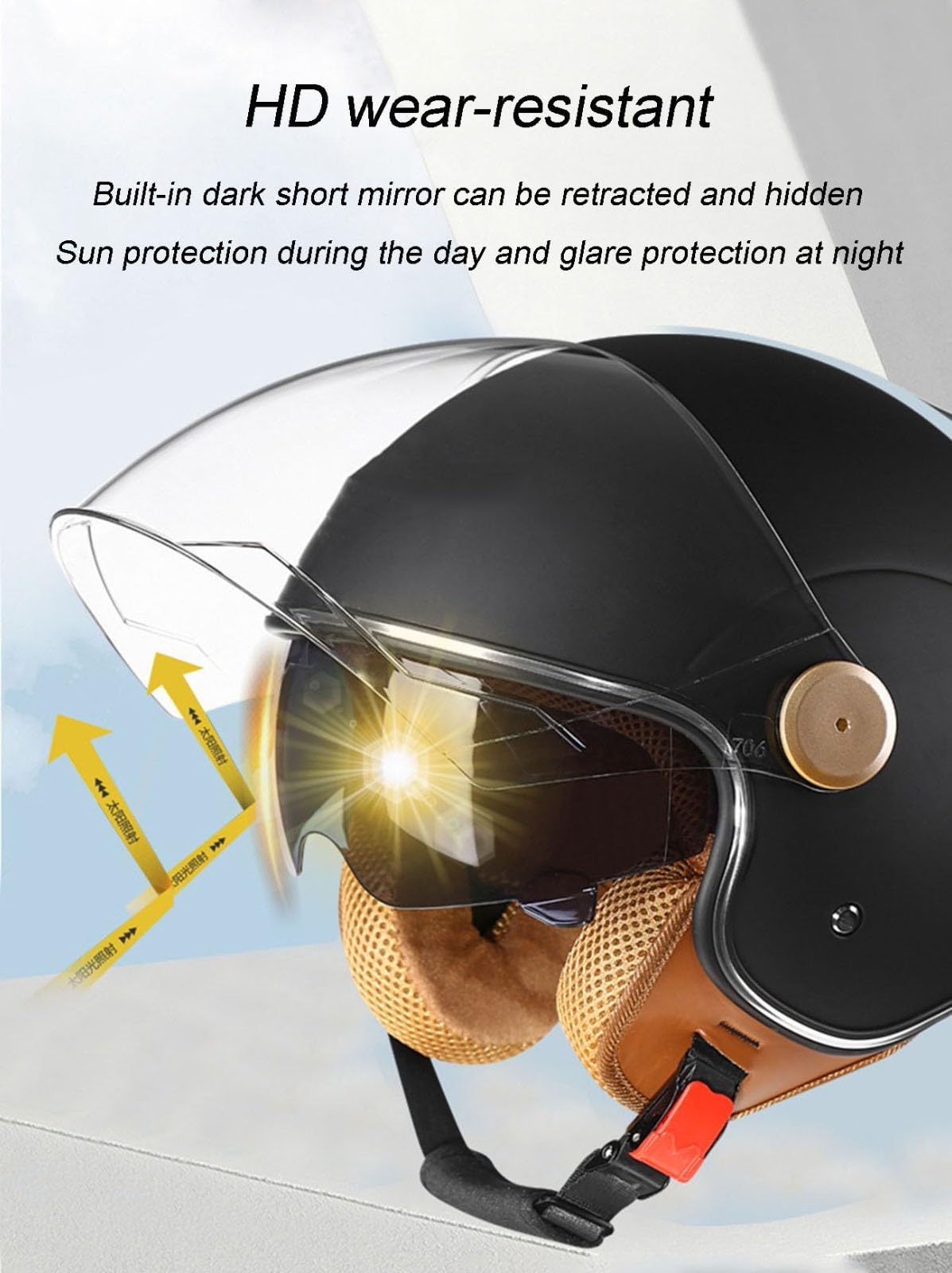 Casco Moto Jet Bluetooth para Hombre Mujer ECE Homologado Casco de Cara Abierta Motocicleta con Protección Solar de Doble Visera con Un Bluetooth Integrado Micró Fono Incorporado