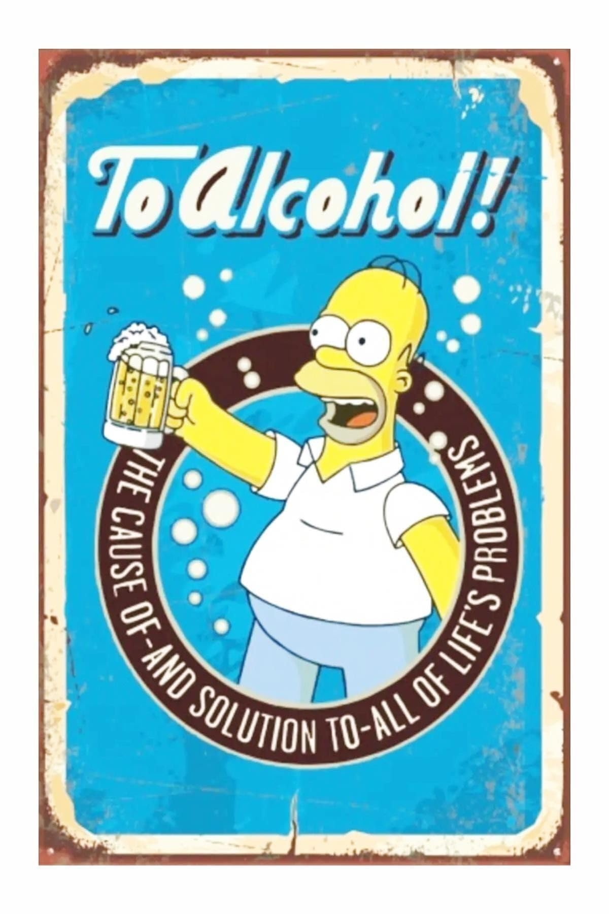 Dekolia Kuşe Kağıt Duvar Posteri Simpsonlar Retro Vintage Drtr0039
