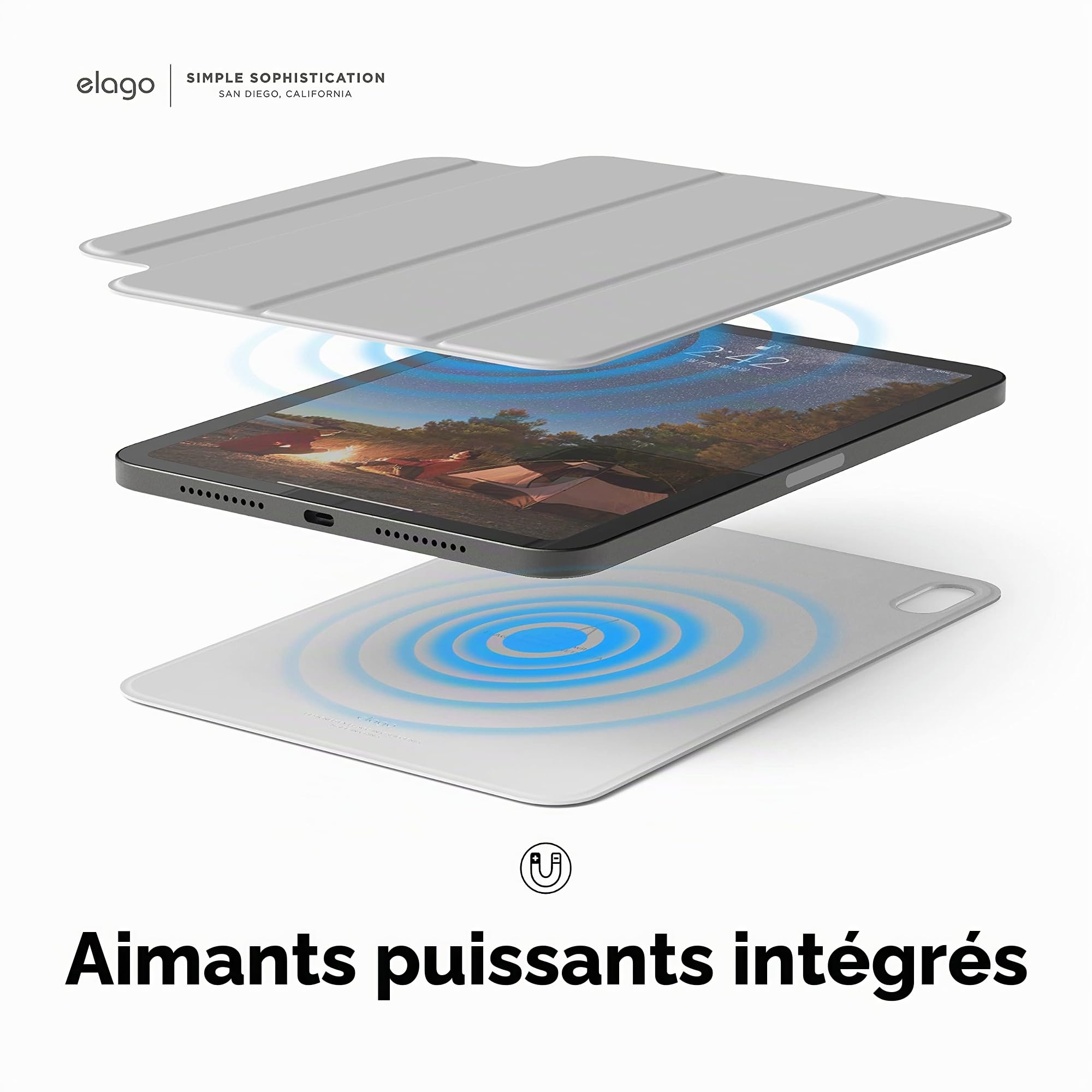 elago Coque Folio Magnétique pour iPad Mini A17 Pro/6e Gén 8.3"