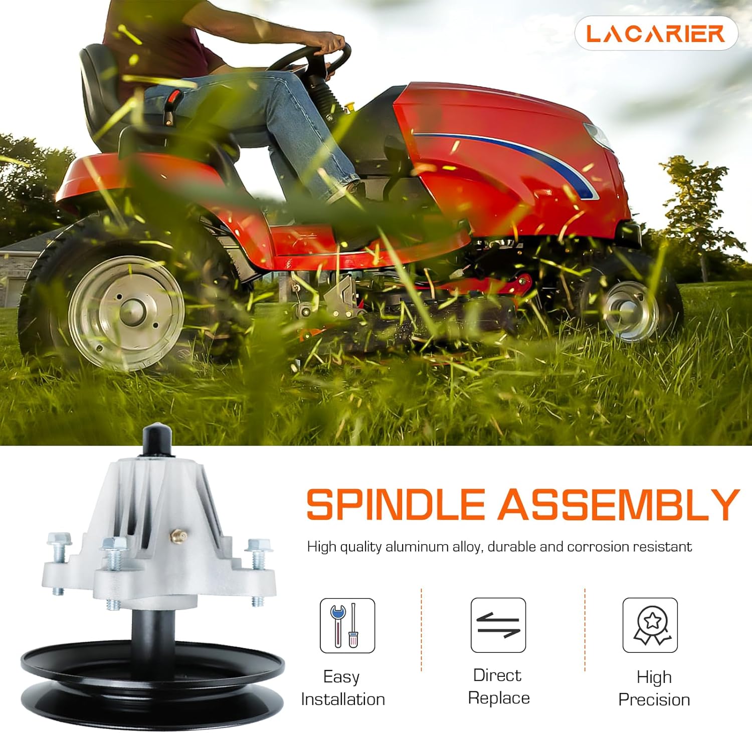 42 Inch Deck Rebuild Kit Replace for MTD/Cub Cadet/Troy Bilt CC30 Mini Rider LTX1040 LTX1042 RZT-42, with 2 Spindles 918-04822 918-04950, 2 Blades 742-04308, 2 Idlers 756-04129, 1 Belt 754-04060