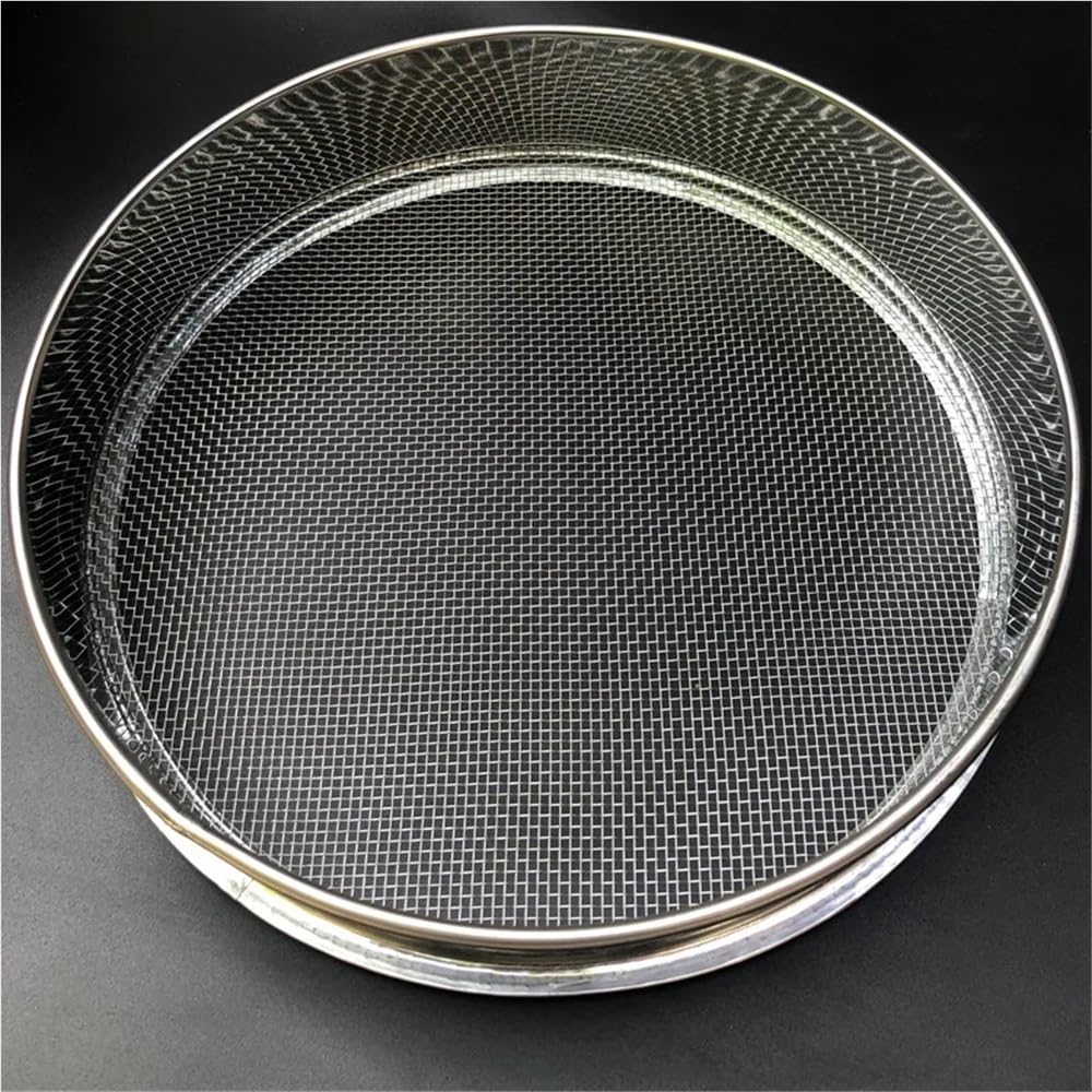 Tamiz de cribado de harina Tamiz de laboratorio redondo acero inoxidable 304, duradero, apertura 0,03 a 12,5 mm, filtro for harina cocina, 1 unidad(0.074MMx25CM)