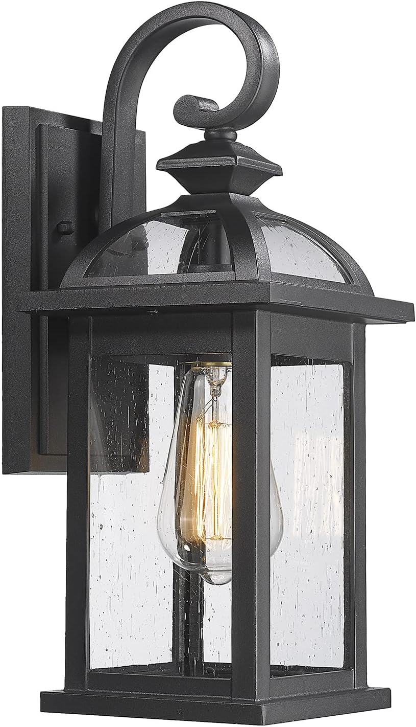 Darkaway Outdoor Lights Fixtures Wall Mount, Outdoor Wall Sconce Lights with Seeded Glass