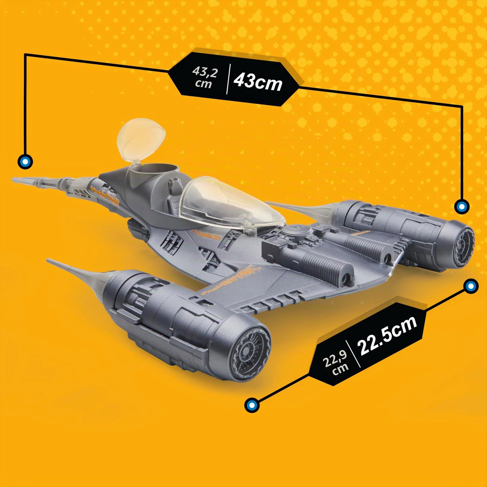 Star Wars Epic Hero Series The Mandalorian's N-1 Starfighter - Figuras de Acción Juguetes para el Juego de rol, Nave Estelar con Mandaloriano y Grogu (Baby Yoda)
