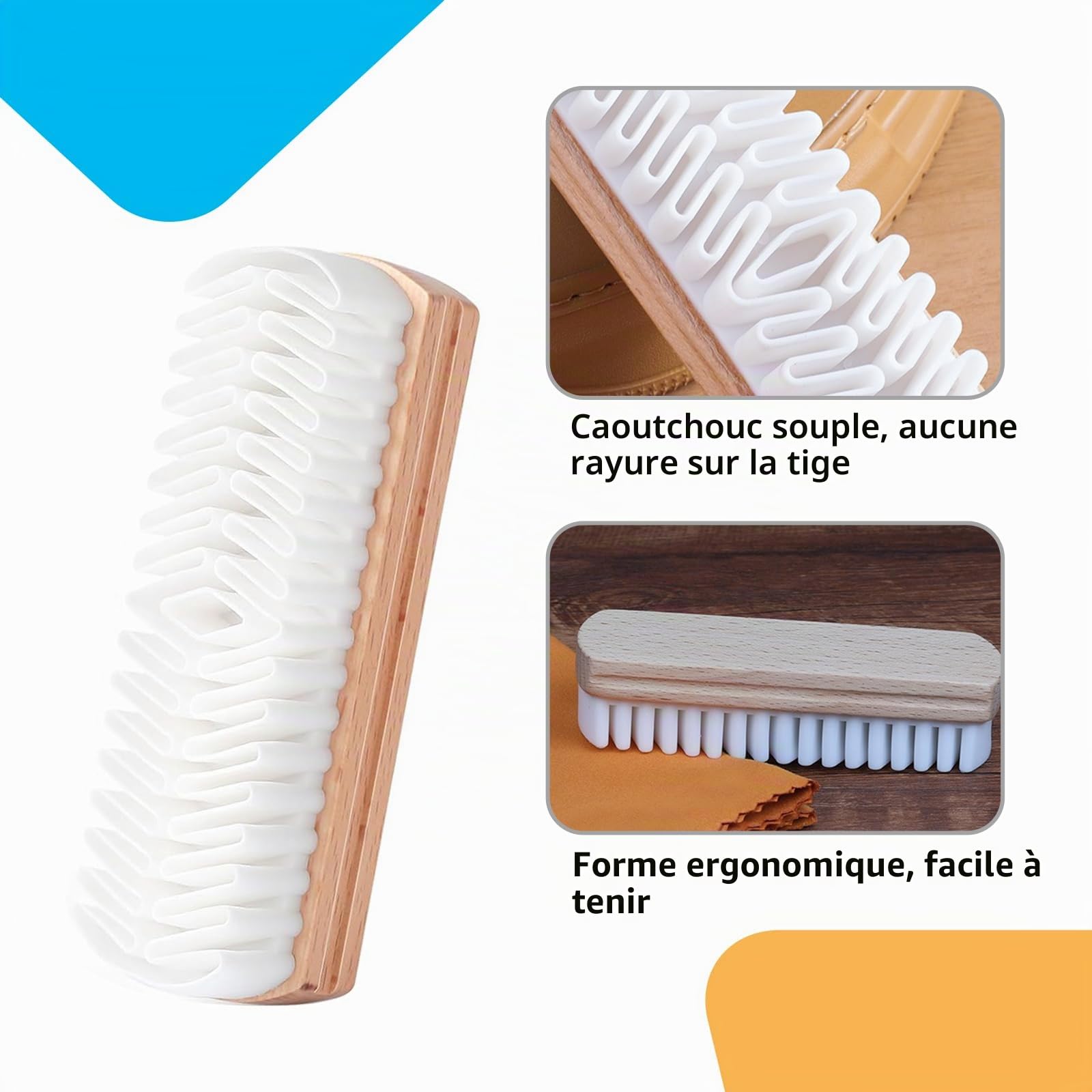 Brosse Chaussure Daim Cuir Nettoyage Brosse à Chaussures en Crêpe Brosse Cirage Chaussure Multifonction avec Gomme Daim Chaussure Nettoyage Kit pour Daim Nubuck Enlever la Saleté et Maintenance