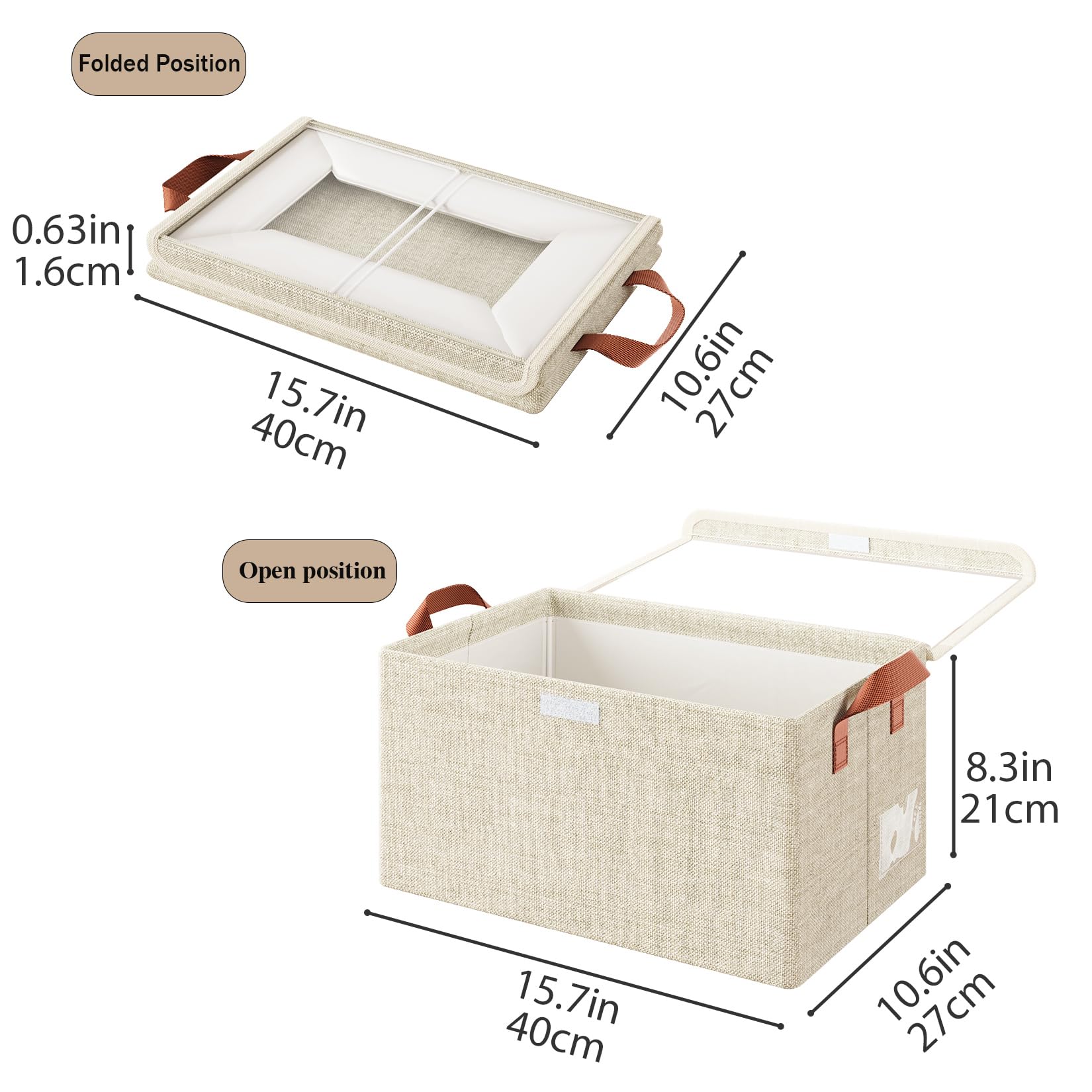 AARAINBOW Closet Clothes Storage Boxes 4 Pc, Fabric Stackable Shelf Organizer Bins - Image 3