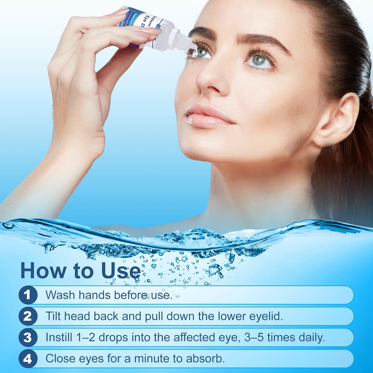 5% Sodium Chloride Hypertonic Eye Drops - Relief for Corneal Edema & Blurry Vision, Sodium Chloride Eye Drops, Alcohol-Free, Non-Irritating, Gentle Formula – 0.67 Fl. Oz. (3-Pack)