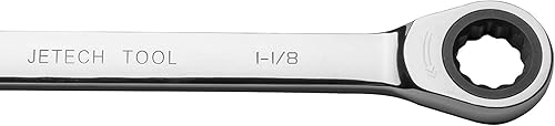 Miniatura 3 de Jetech Ratcheting SAE - Juego de llaves combinadas de acero Cr-V de grado industrial, acabado cromado pulido