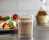 Vista 4 de Prestee 2000 palillos de dientes de madera + recipiente reutilizable para palillos de dientes, palillos de madera clara, acabado liso y resistente