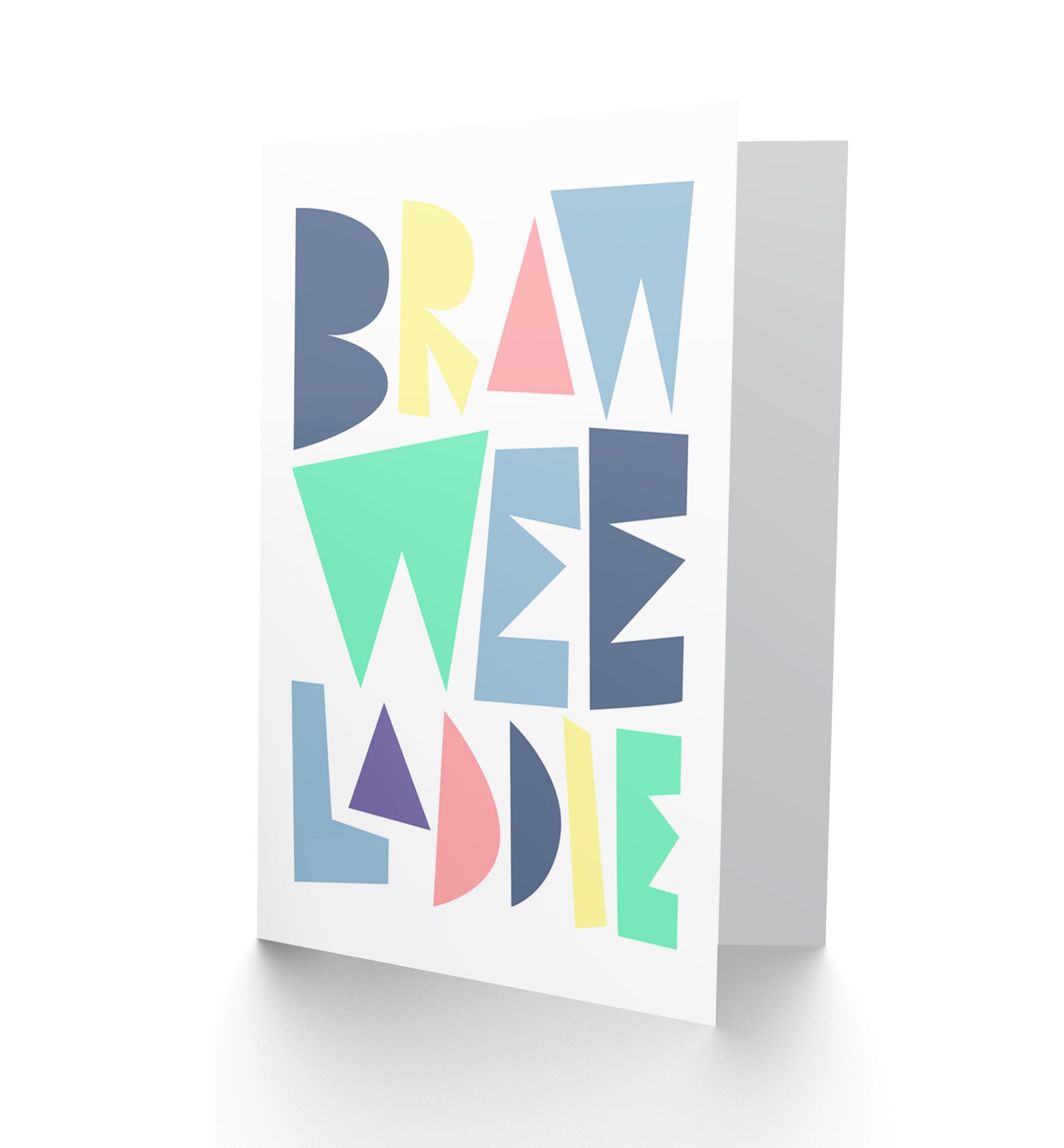 Wee Blue Coo Braw Wee Laddie Colourful New Baby Boy Scottish Greetings Card