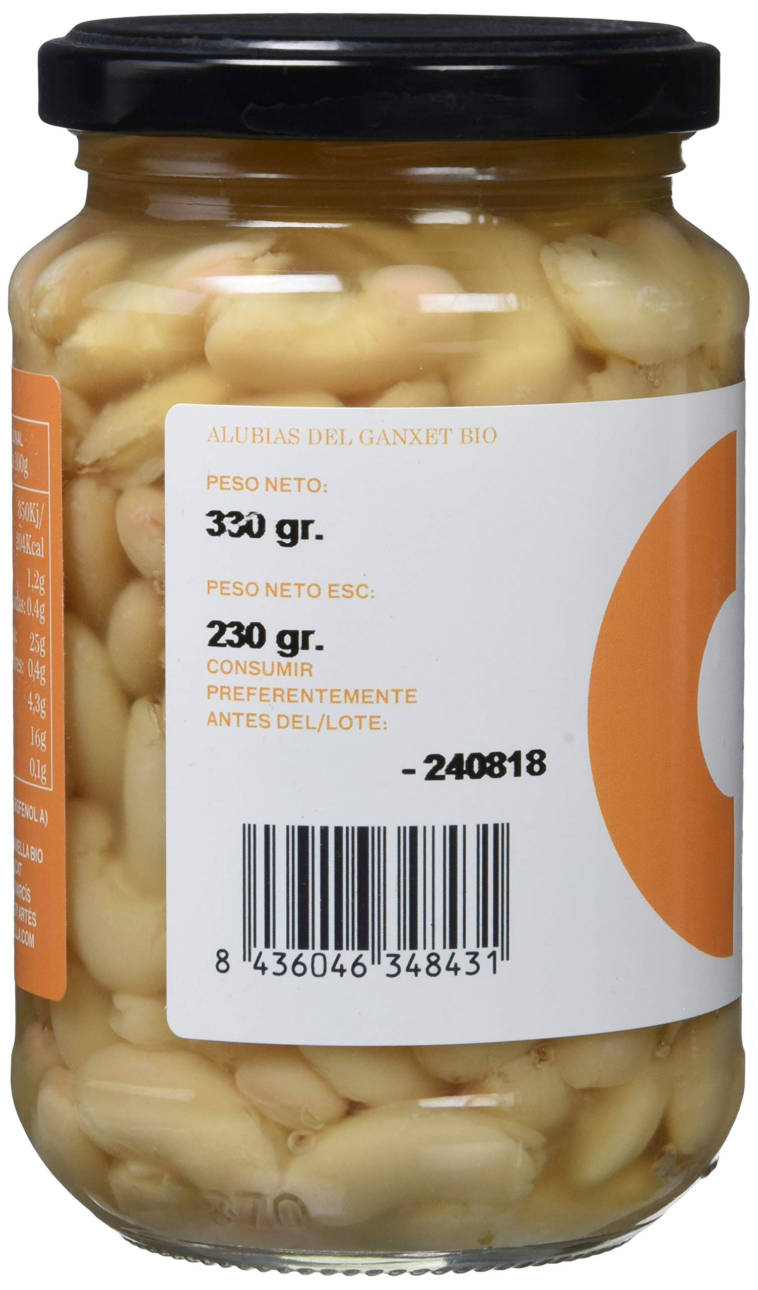Casa Amella, Alubia del ganxet (Cocida) - Pack de 6 x 330 gr. (Total 1980 gr.)