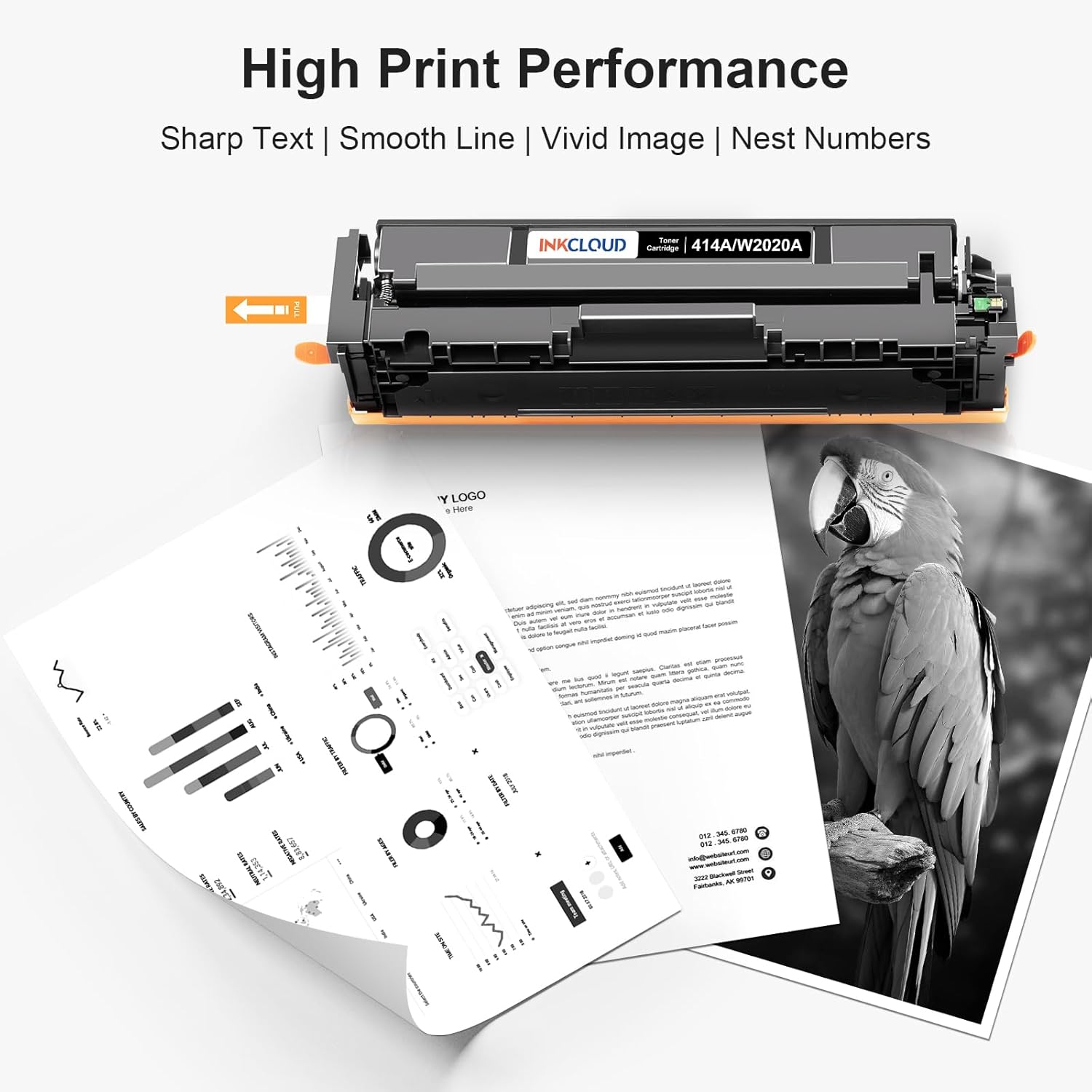INKCLOUD Toner Cartridges Pack (2BK-414A)