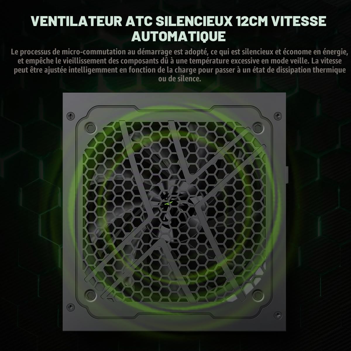 GAMEMAX GX 750GF Alimentation PC 750W, Totalement Modulaire ATX 3.0 avec Câble 12V-2×6 et Prise en Charge PCIe 5.0, 80 Plus Gold, Ventilateur FDB de 120mm, Garantie 10 Ans, Noir