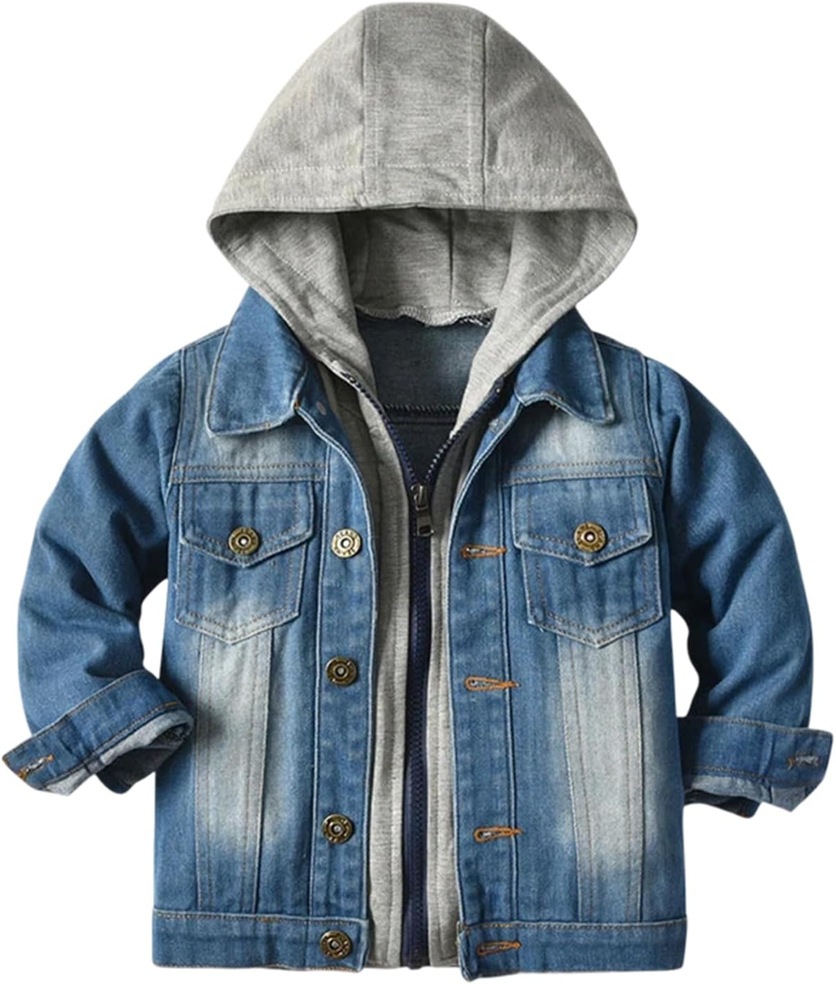 Mud Kingdom Little Girls Jean Jacket Fashion Denim Outerwear Blue Button Down