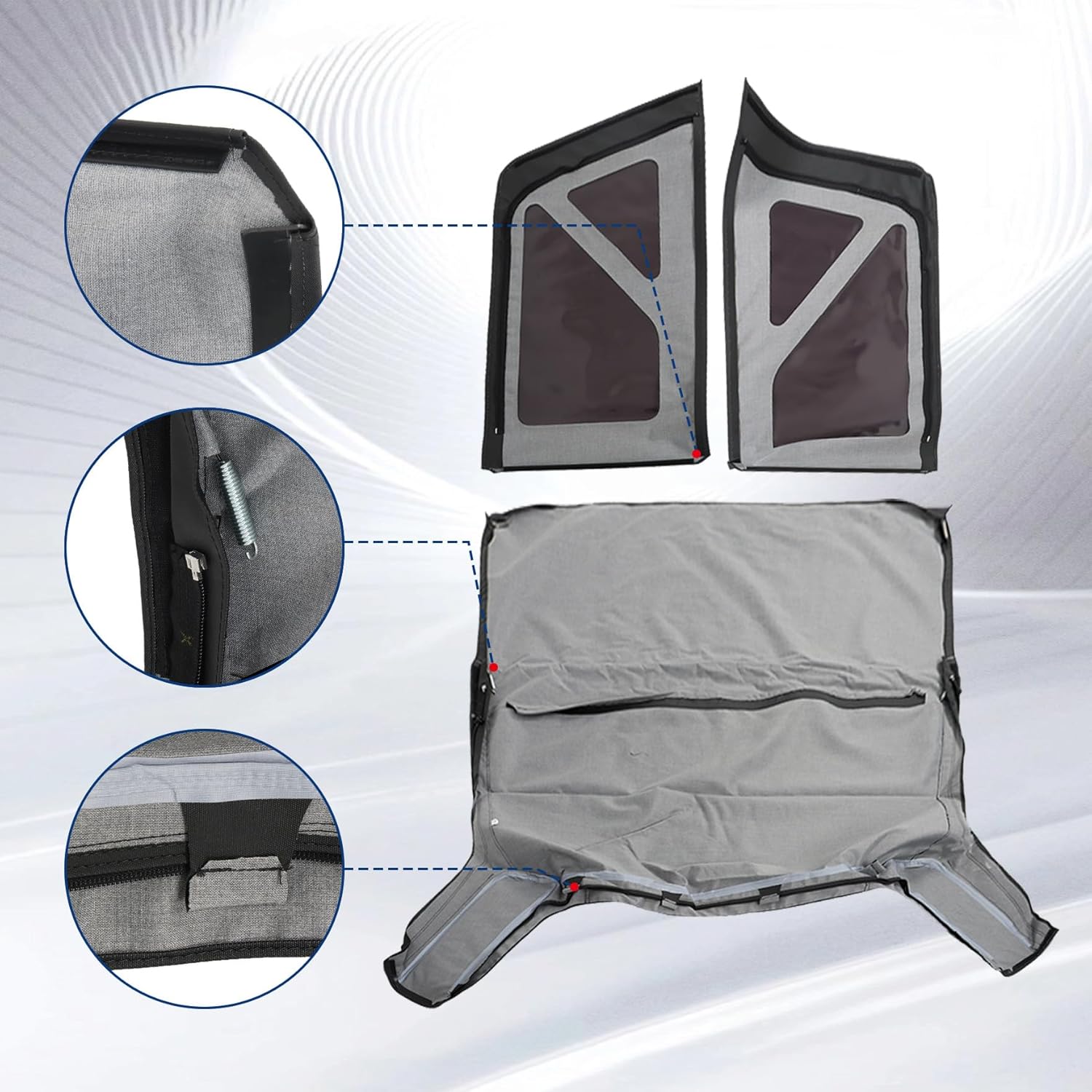 Black Diamond Soft Top with Tinted Rear and Side Windows Replacement for Wrangler JK 2 Door 2010-2017