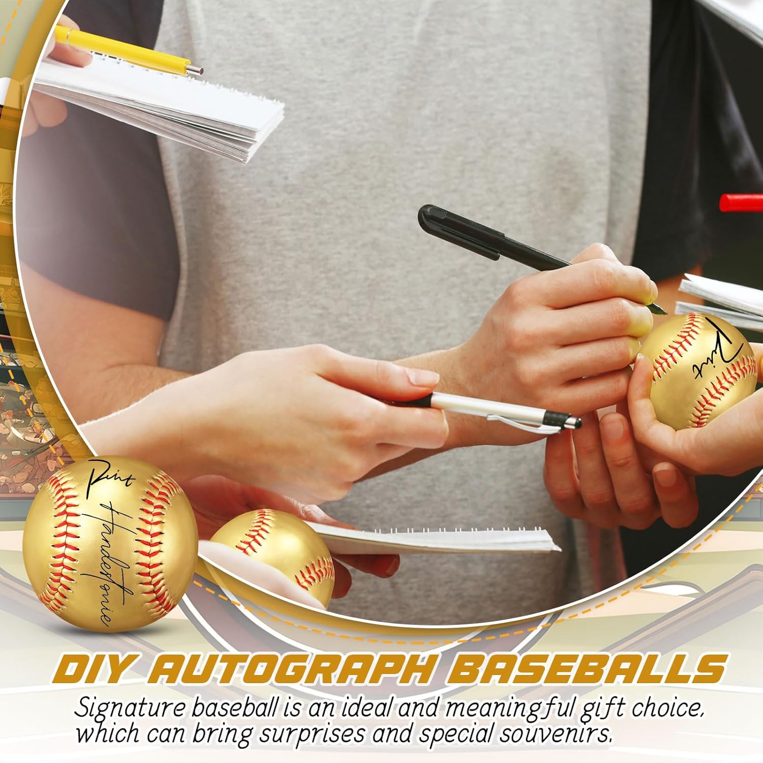 Gold Autograph Baseballs 9 Inch Blank Baseballs 2026 Ball Graduation Gift Senior Night Gifts for Trophies Anniversary College Coaching Gift Awards Sport Party Favors