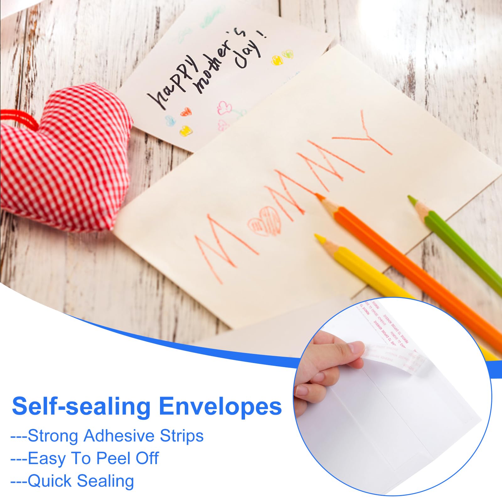 Snapklik.com : 60 Packs 5x7 Envelopes, White A7 Envelopes For ...