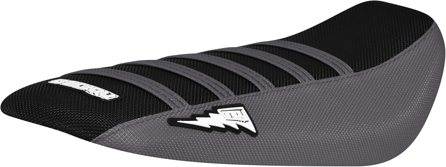 Enjoy Mfg Seat Cover - Compatible with E Ride Pro E-Ride Pro eRide Pro Electric Bike (Color Rib) Bolt #433 (All Black with Red Ribs)