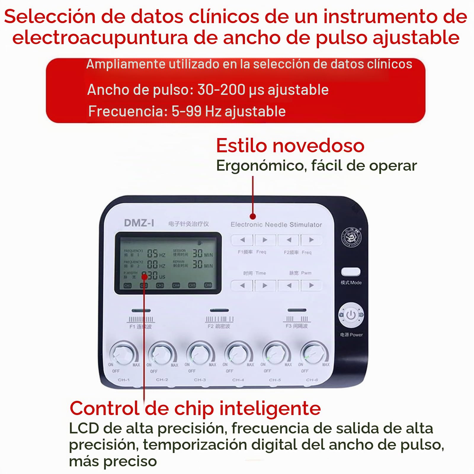 Aguja del Estimulador Muscular Eléctrico, Estimulador Muscular EMS, Máquina De Decenas Multifuncionales De 6 Canales De Salida, para Fisioterapia De Acupuntura, Equipo Masajeador