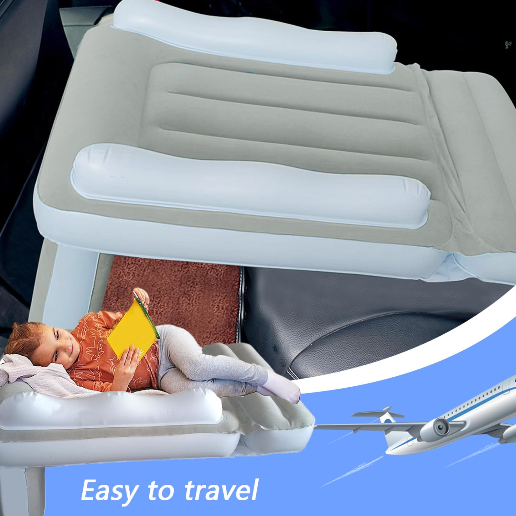 Aufblasbares Flugzeug Kinderbett für Kleinkinder, Flugzeugbett, einfaches Babybett für Flugzeugsitze