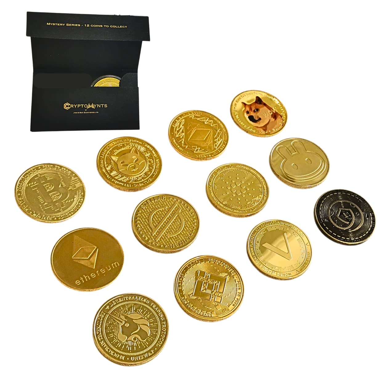 Mystery Series | Random Coin Pack | Cryptocurrency Collectors Gold Coin | 1st Edition - 12 Crypto Coins To Collect (Single Coin Pack)