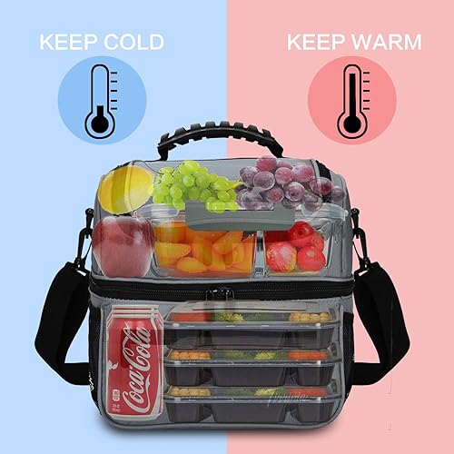 Miniatura 4 de Bolsa de almuerzo aislada extra grande  13L22 latas y a prueba de fugas para adultos reutilizable comida preparada Bento Box Cooler Tote Tote para