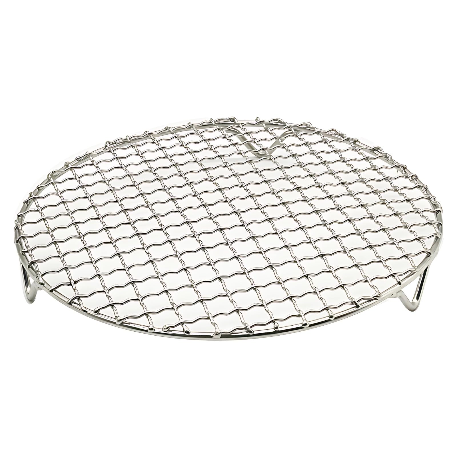 Grille ronde pour friteuse à air de 20 cm, en acier inoxydable avec pieds, accessoires à maille fine pour griller, rôtir, sécher, cuire et cuire à la vapeur