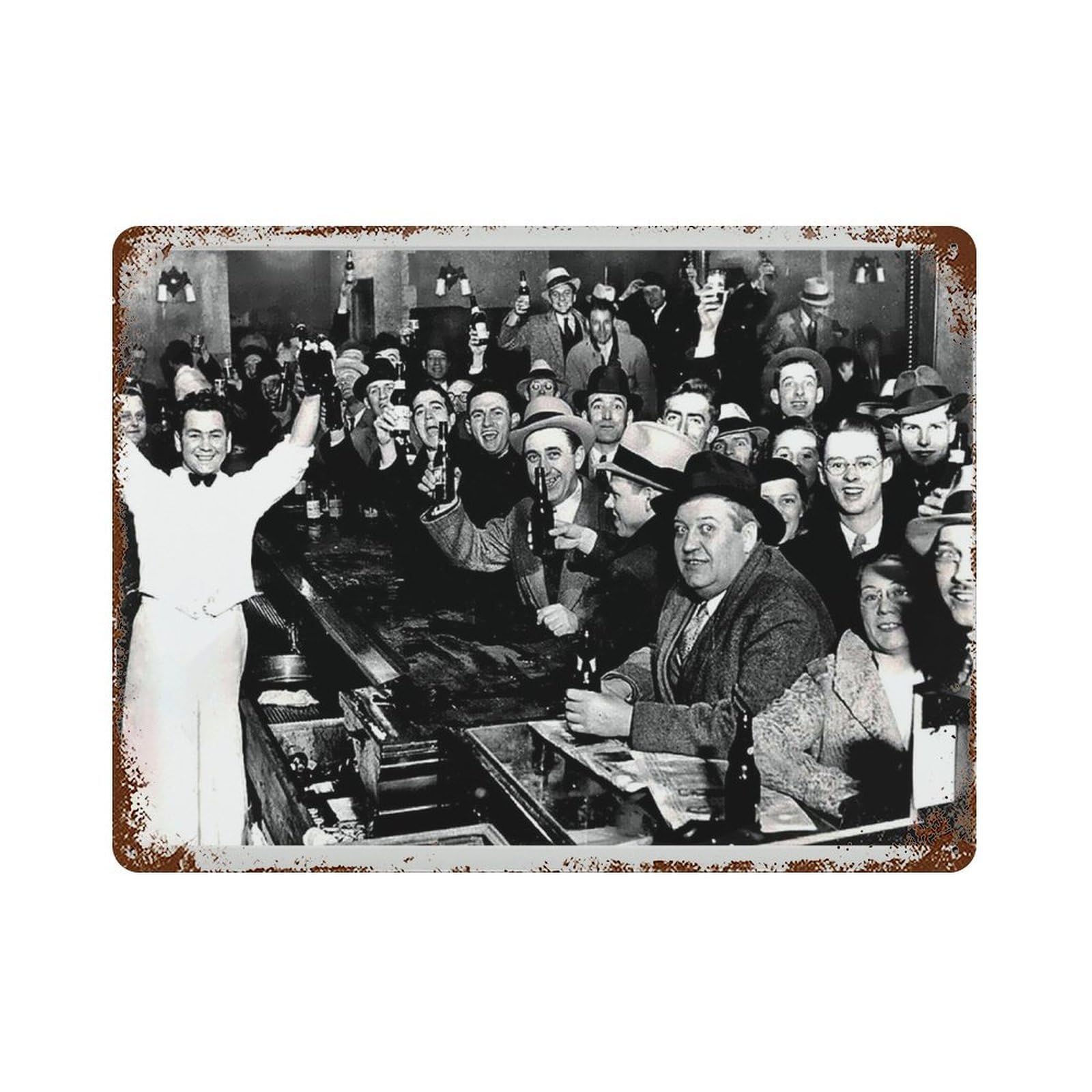 xiaoxiaoshen Vintage Prohibition Py Photo, 1920s Bar C Speakeasy Decor_ Wall Decor Art Metal Tin Poster Modern Home Decor Art Home Bar Shop Decorations Vintage Sign 30x40cm