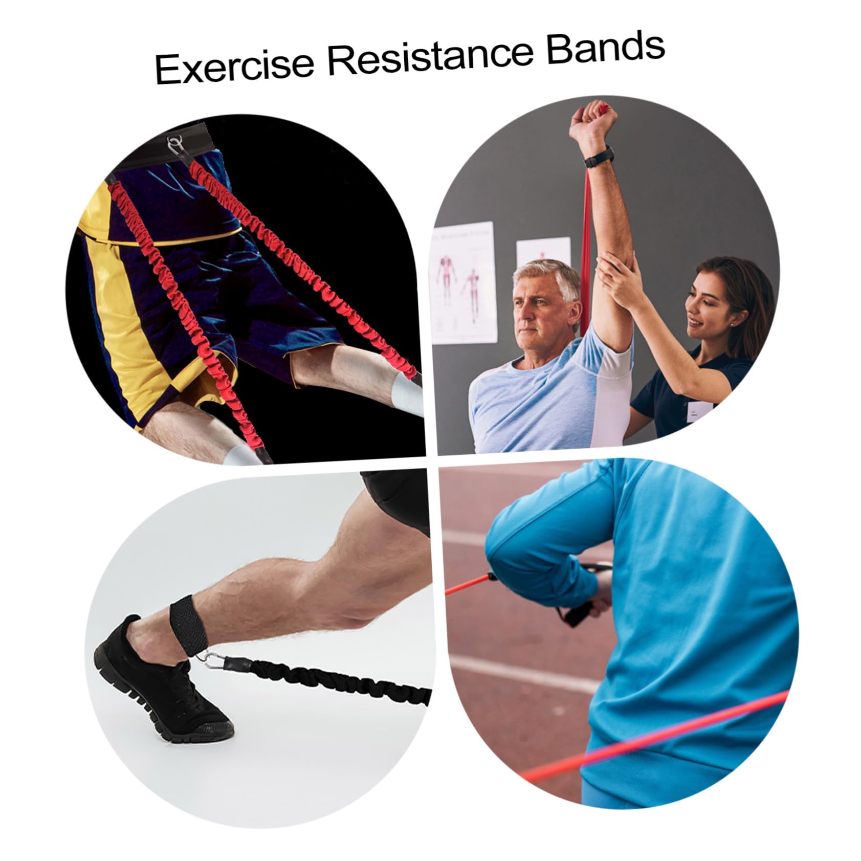 NOLITOY Kit 1 Set Bandes de Résistance pour Exercices Bandes de Fitness Entraîneur Musculaire Élastique à Haut Résistance Tissu Oxford et Corde en Caoutchouc pour Entraînement la Maison