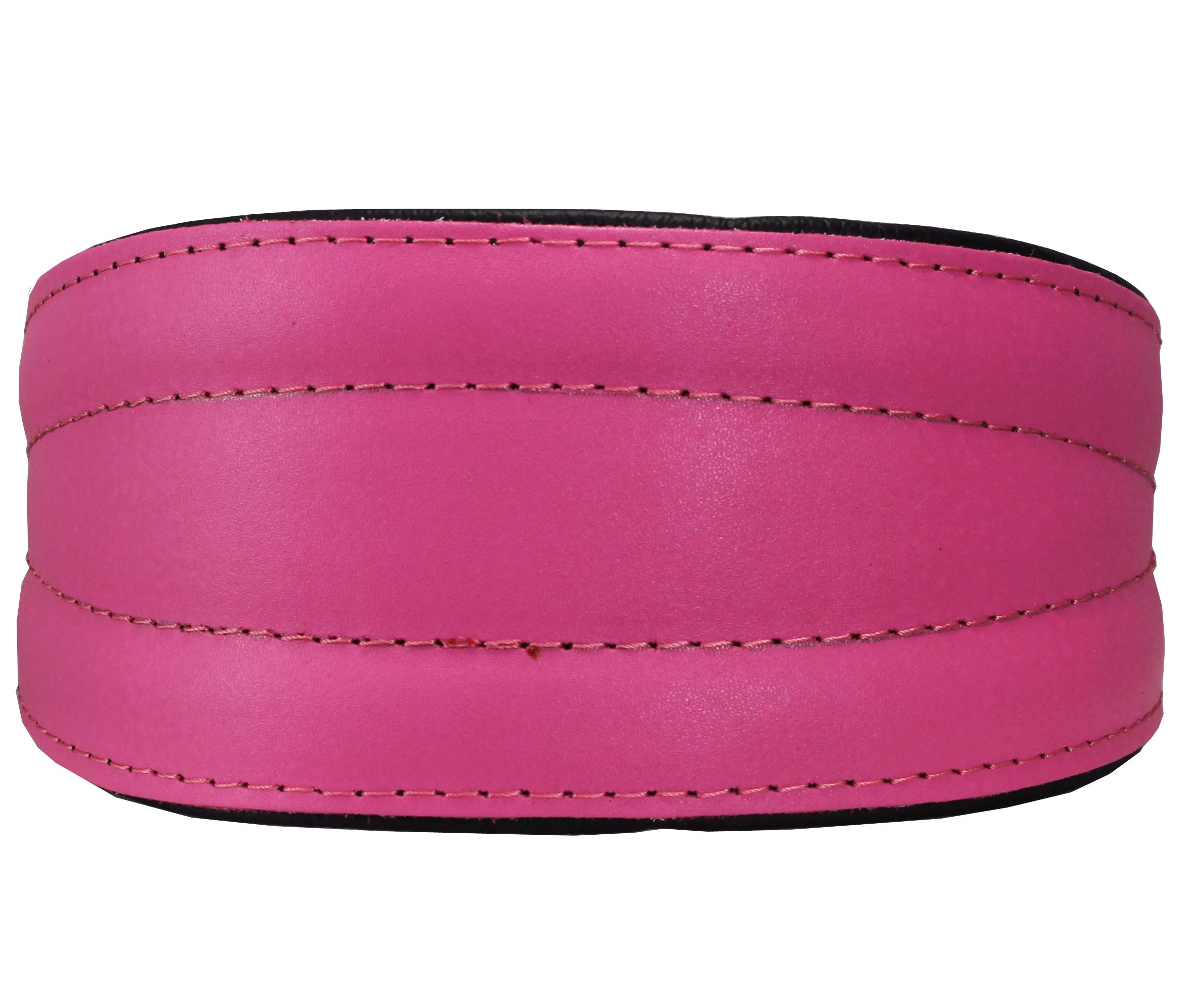 Dogs My Love Hundehalsband, Echtleder, extra breit, gepolstert, konisch, 41,3 - 47,6 cm Halsumfang, 7,6 cm breit, Rosa