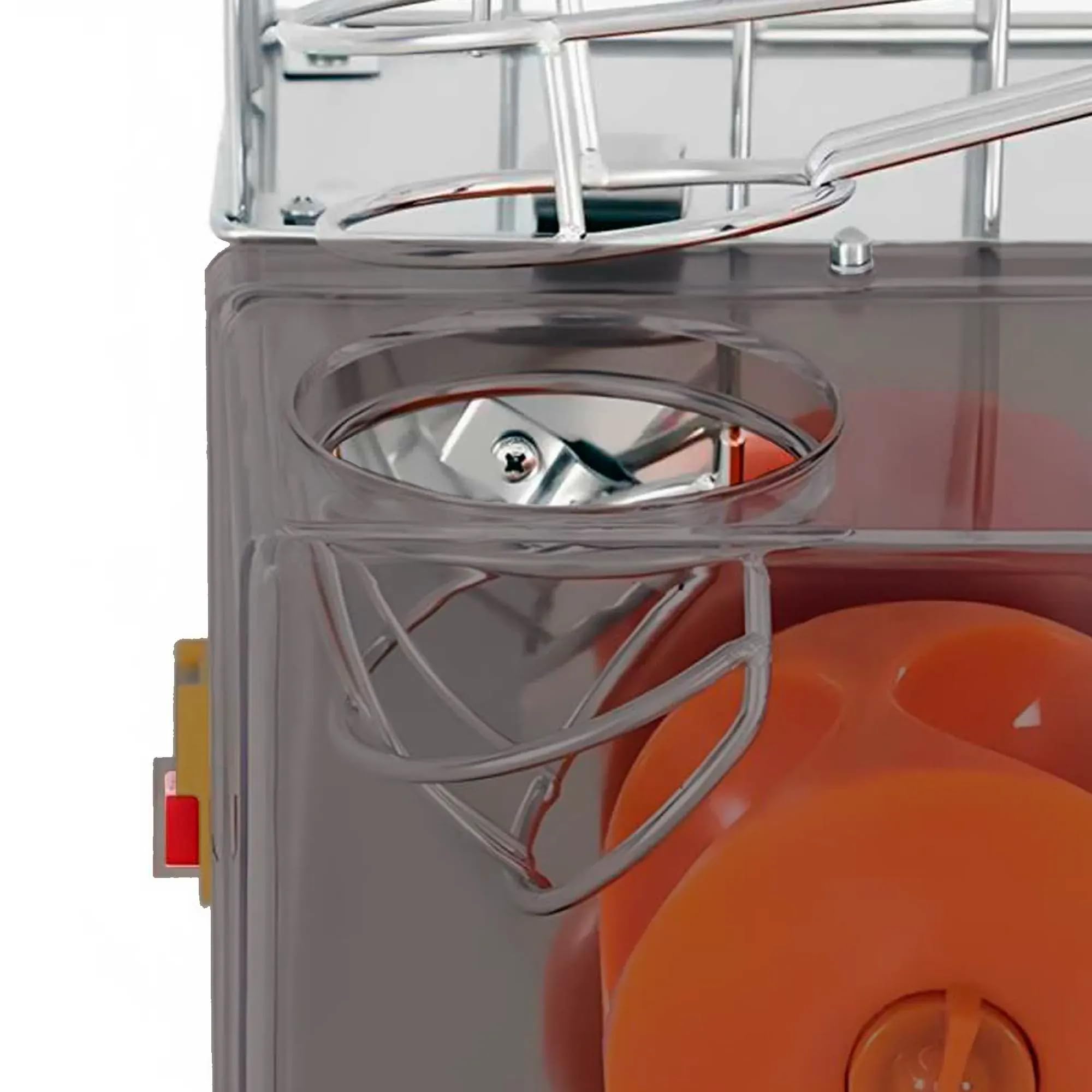 Exprimidor de naranjas automático industrial WORLDMAI para hostelería. Exprimidora profesional de zumos cítricos para bar, cafetería y supermercado.