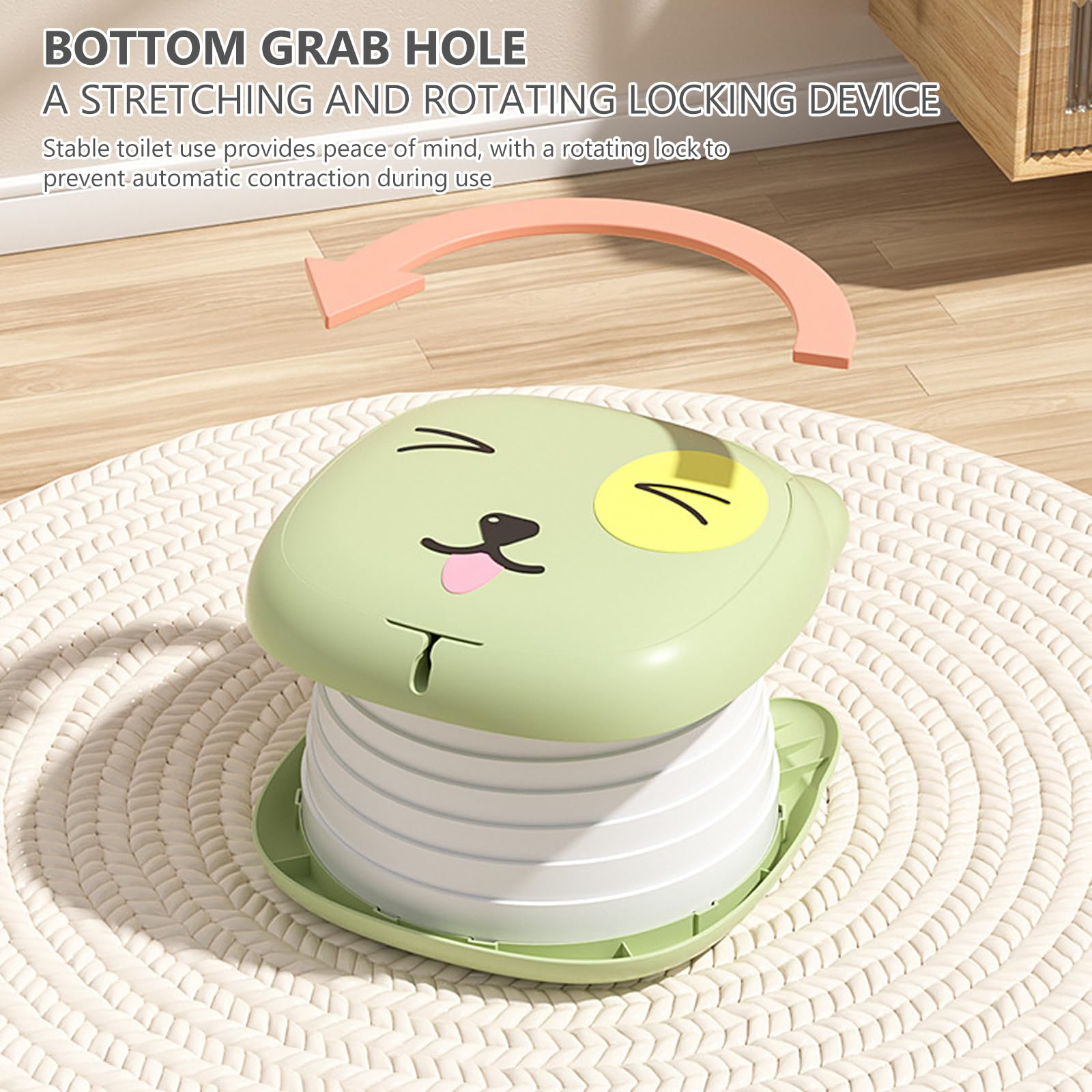 Vasino Portatile per Bambini da Viaggio, 4 in 1 Vasino per Bambini WC Pieghevole Facile da Usare Vasino da Viaggio per Bambini con Borsa Sedile Riduttore Portatile Interni ed Esterni, 15 Borsa, Verde