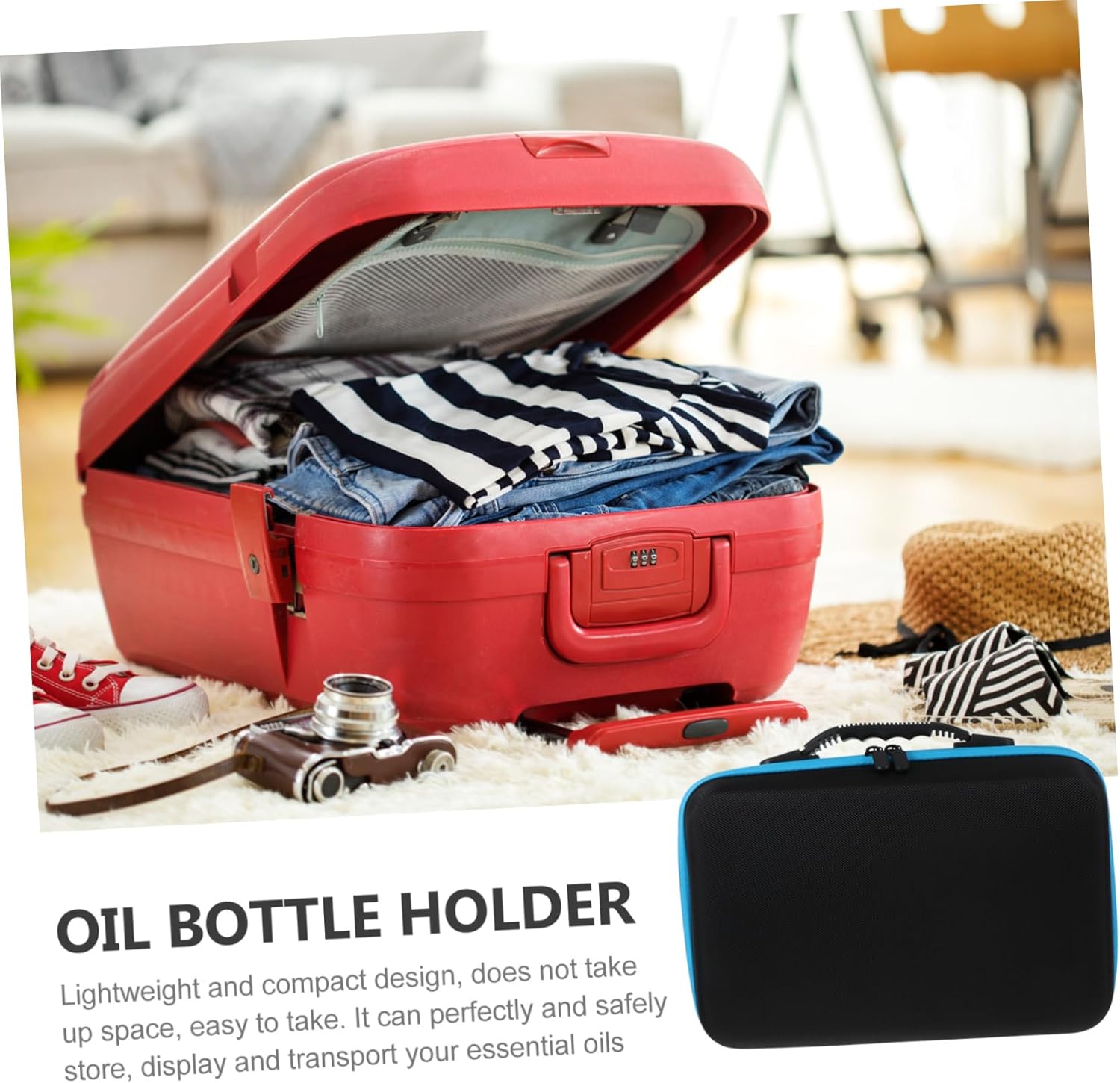 Essential Oil Holder 60 Bottle Travel Case Compact Storage Bag for 5ml/10ml Bottles for Travel Display