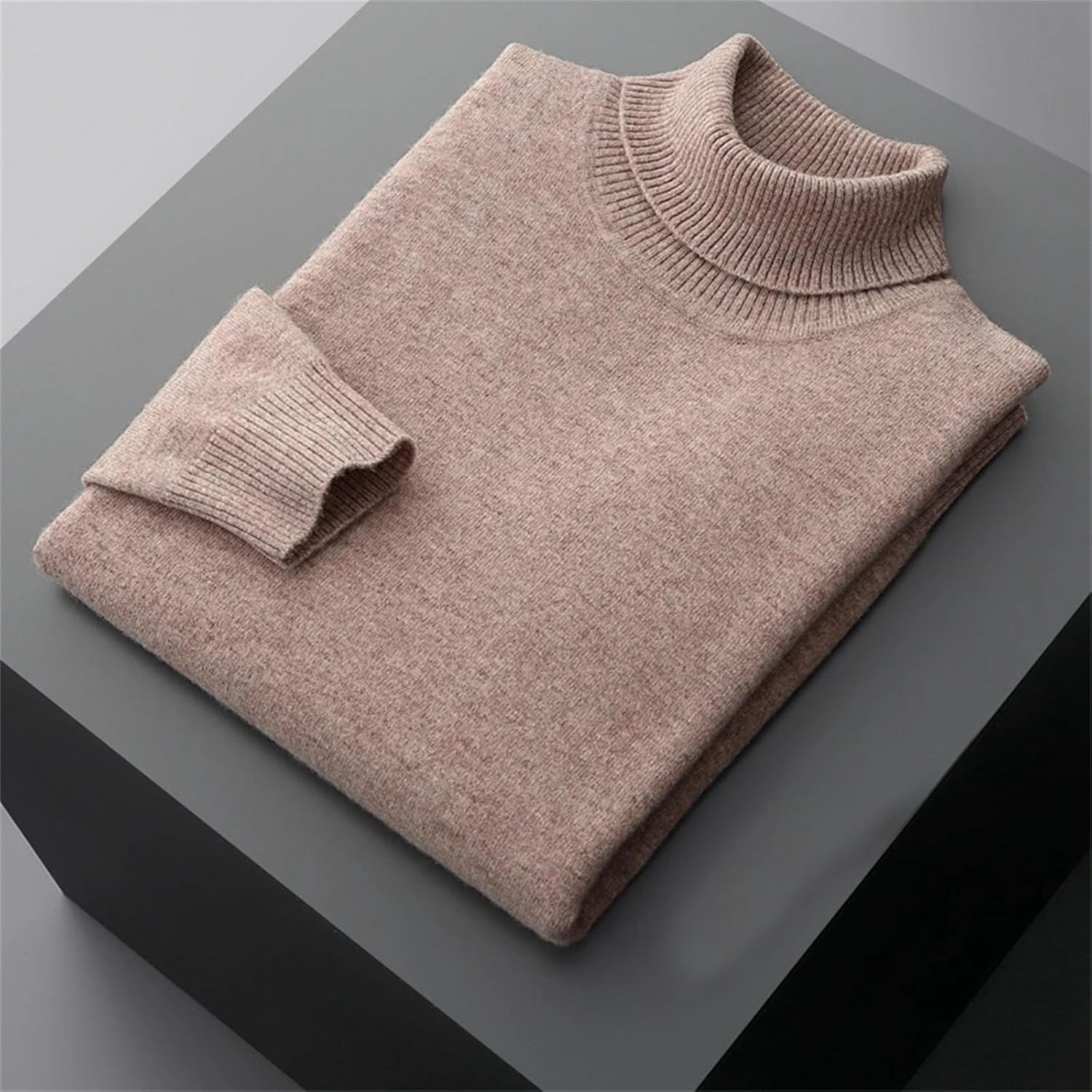 Men's Wool Turtleneck Sweater Winter Thickened Business Pullover Cashmere-Like Knit Top - Image 6
