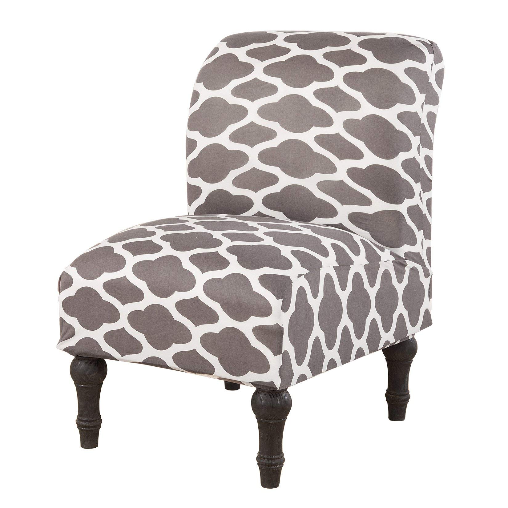 Surrui Armless Accent Chair Cover Slipcover Stretch Jacquard Furniture Protector Covers for Living Room #1 One Size