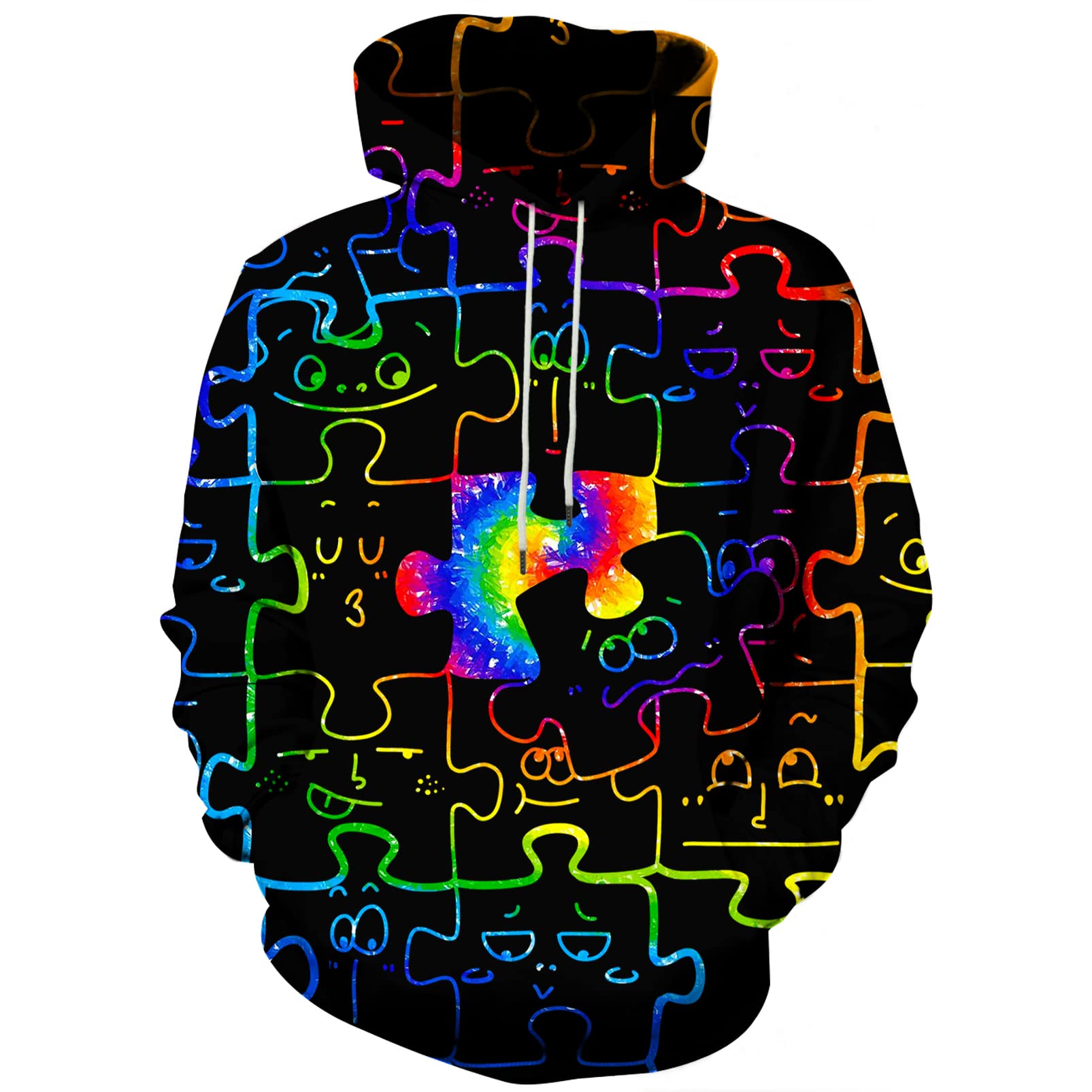 GauekayUnisex 3D Novelty Hoodies Graphic Long Sleeve Pullover Sweatshirt for Men Women with Pockets