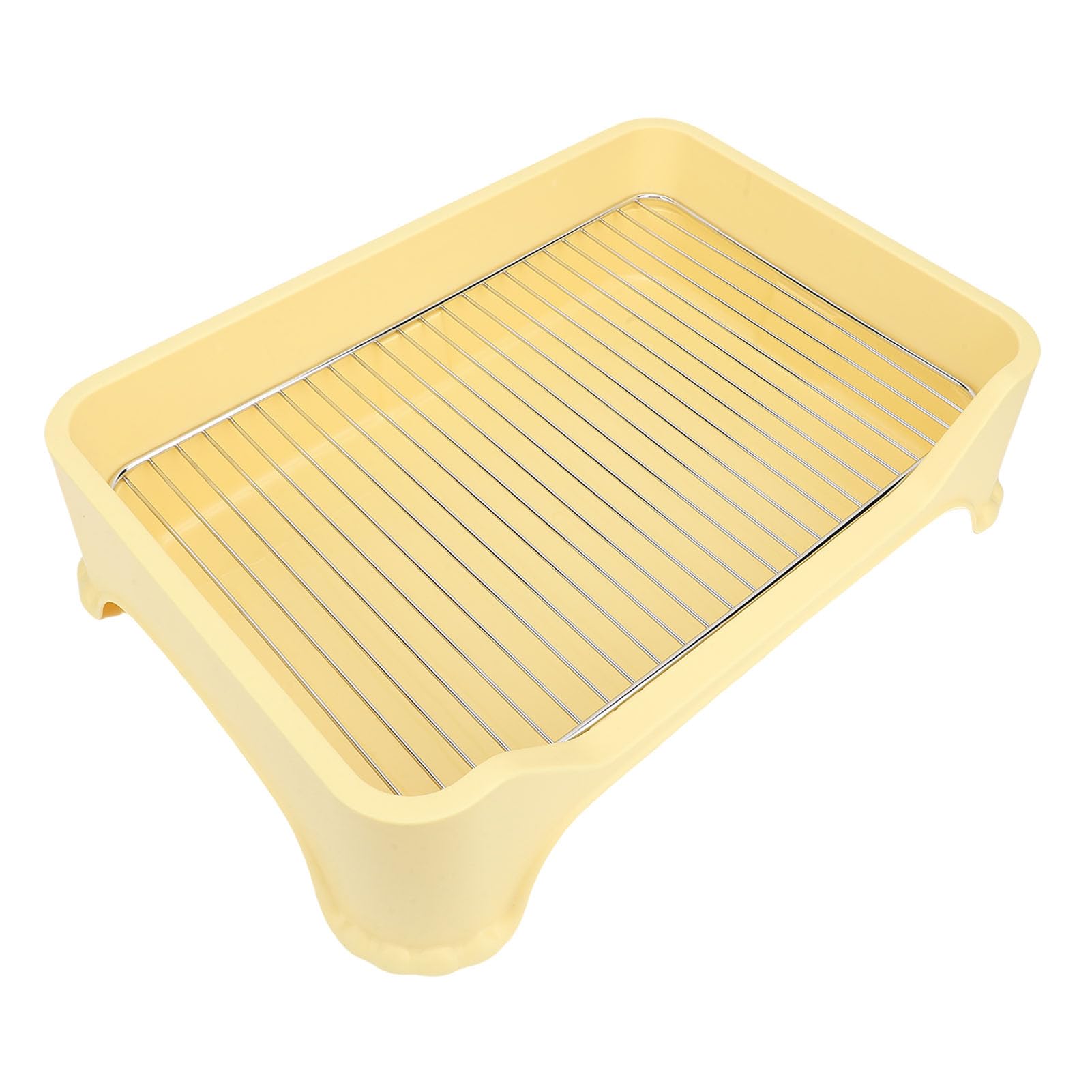 AMONIDA Uchwyt na podkładkę do Siusiu dla Psa o Stabilnej Konstrukcji dla Małych średnich Psów Siatka ze Stali Nierdzewnej 48x33cm (YELLOW)