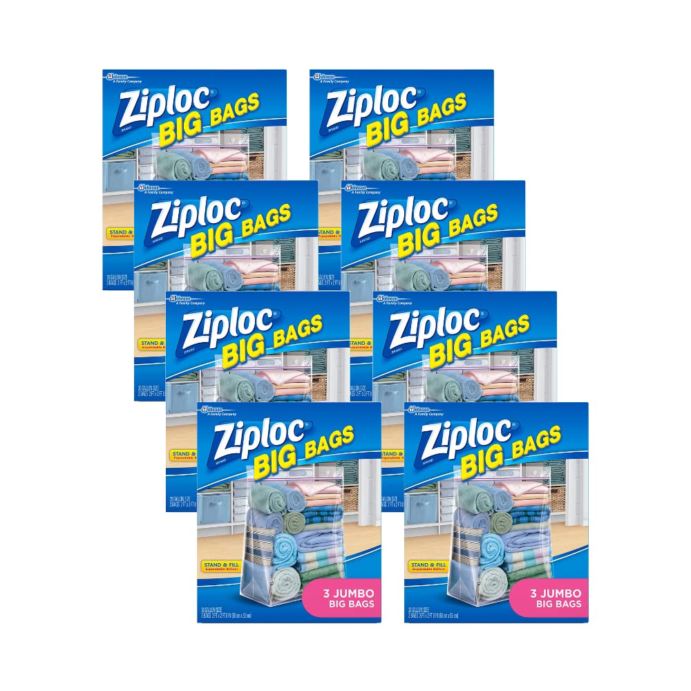 Buy Ziploc Big Bags, Jumbo, 3 ct (Pack of 8) Online at desertcartUAE