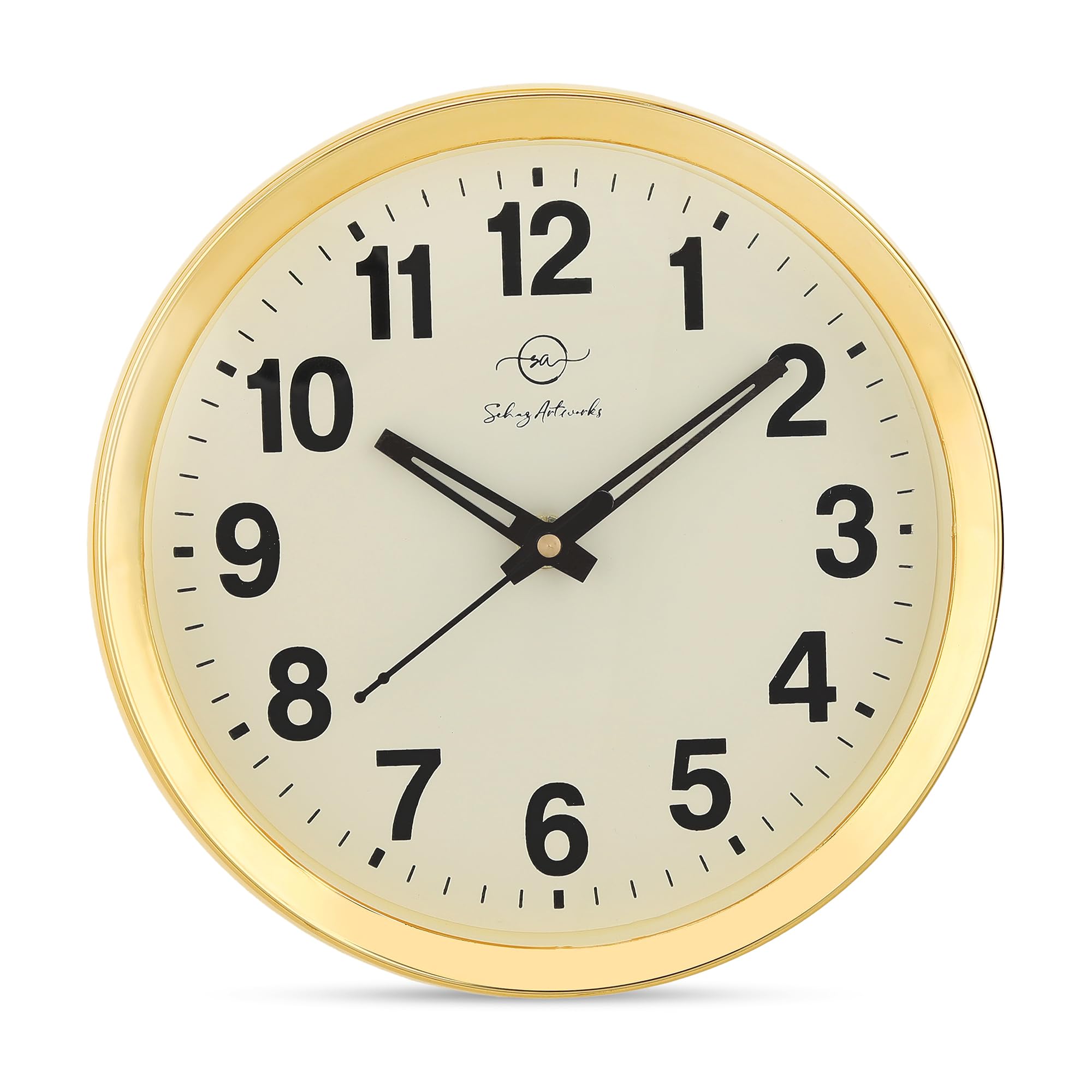 Sehaz Artworks Wall Clock for Living Room Stylish Latest | Wall Clock for Hall | Clock for Home | Wall Watch for Living Room - Ivory 20×20 cm-image-24