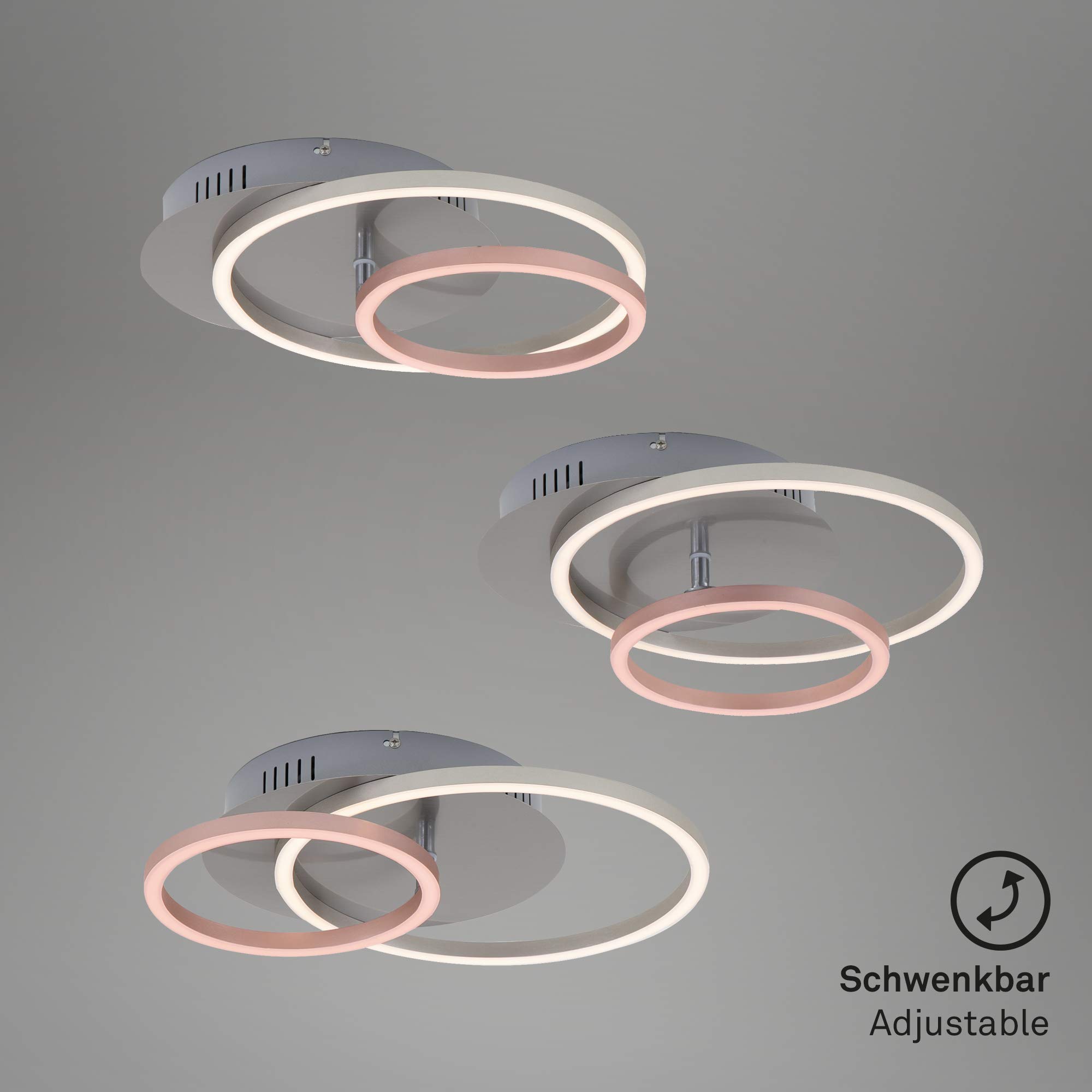 Plafonnier LED BRILONER LEUCHTEN FRAME, 40 W, 3200 Lm, IP20, Chrome-alu, Métal-plastique