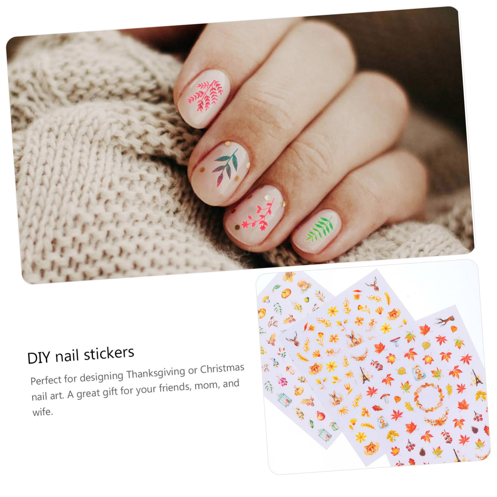 3 Set Adesivi Unghie Autoadesivi Per Decorazioni Nail Art Design Unico Per Manicure Per Natale E Ringraziamenti Facili Applicare Su Unghie Naturali E Materiale Sicuro E 9 Fogli*3