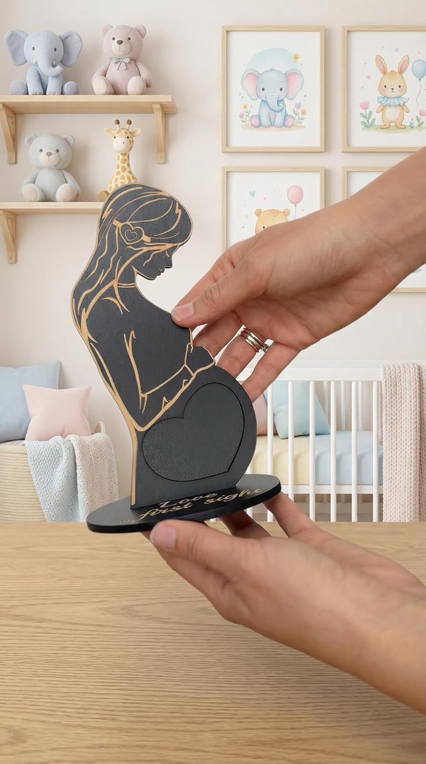 Heart's Sign Baby Ultrasound Photo Frame - Expecting Mom Gift for Pregnant Friend | Pregnant Wife Gifts From Husband | Sonogram Frame Gift for Pregnant Women (Black - Heart) - Image 7