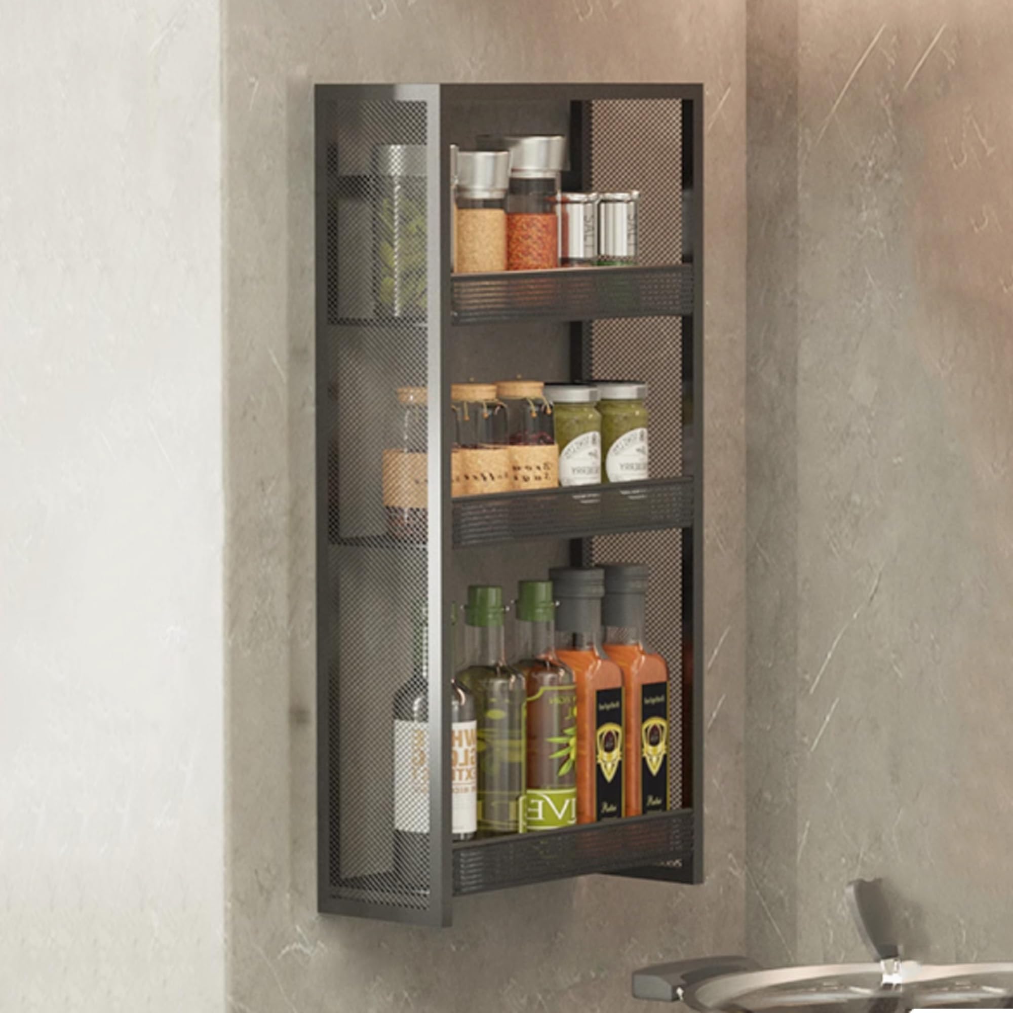 Medizinschrank BadezimmerWandregal mit Stauraum Aufbewahrungsschrank über Toilette ideale per Wohnzimmer Schlafzimmer Küche Waschküche rustikaler Stil