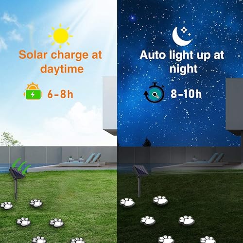 Miniatura 2 de Luces solares de 16.8 pies, tira de luces solares de animales de gato y perro (juego de 8) decoración al aire libre, calienta a tu mascota y haz que