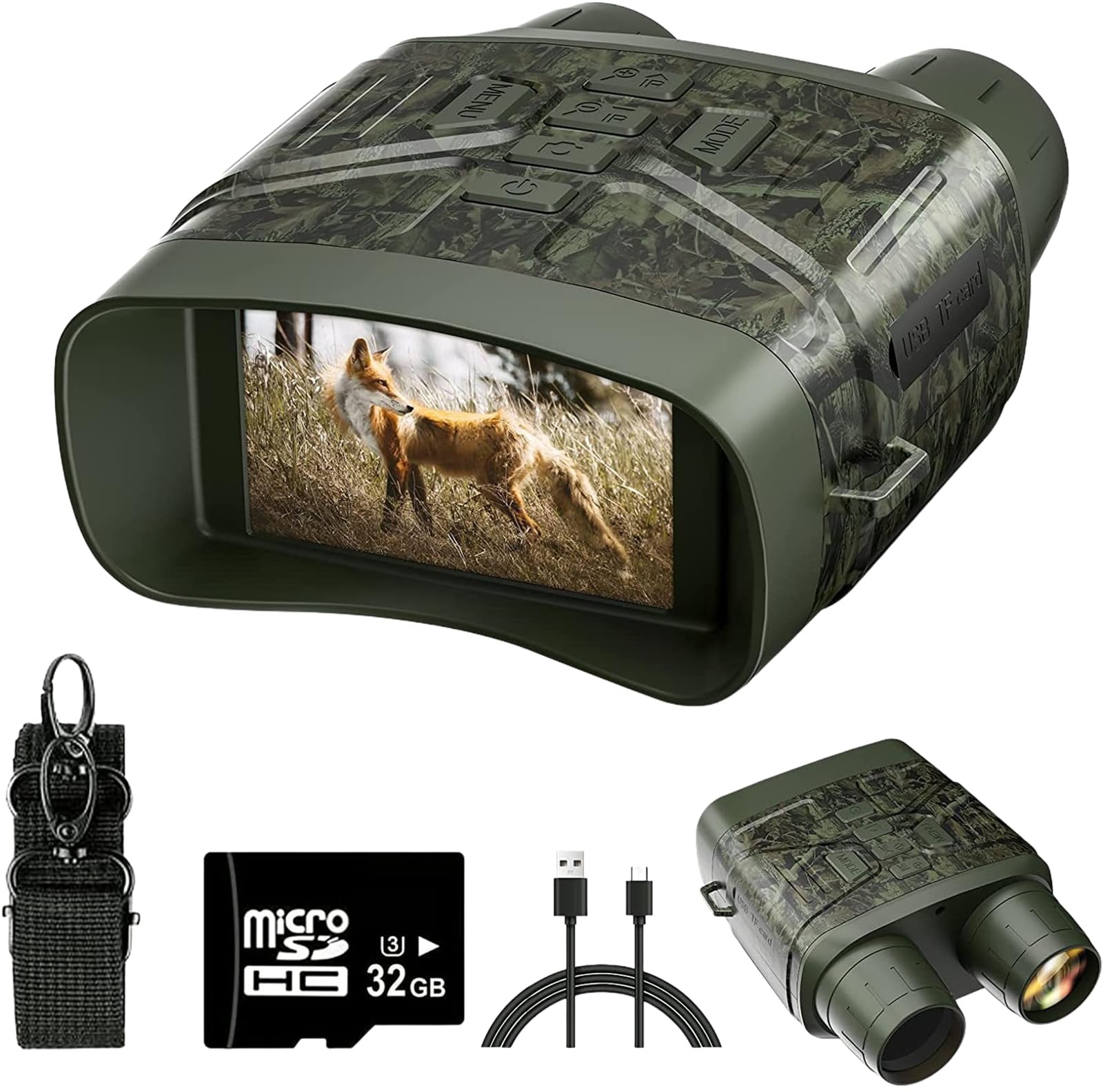 Gafas de visión nocturna 5K HD, zoom digital 10x, prismáticos infrarrojos de 300 m, batería recargable de 4000 mAh para caza y camping