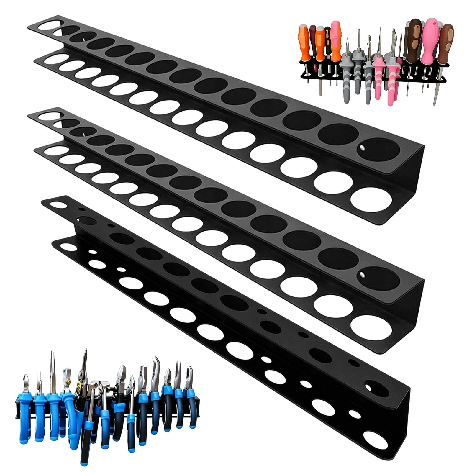 MFSKJELF 3Pack 14-Slot Wall Mounted Screwdriver Holder(40CM)