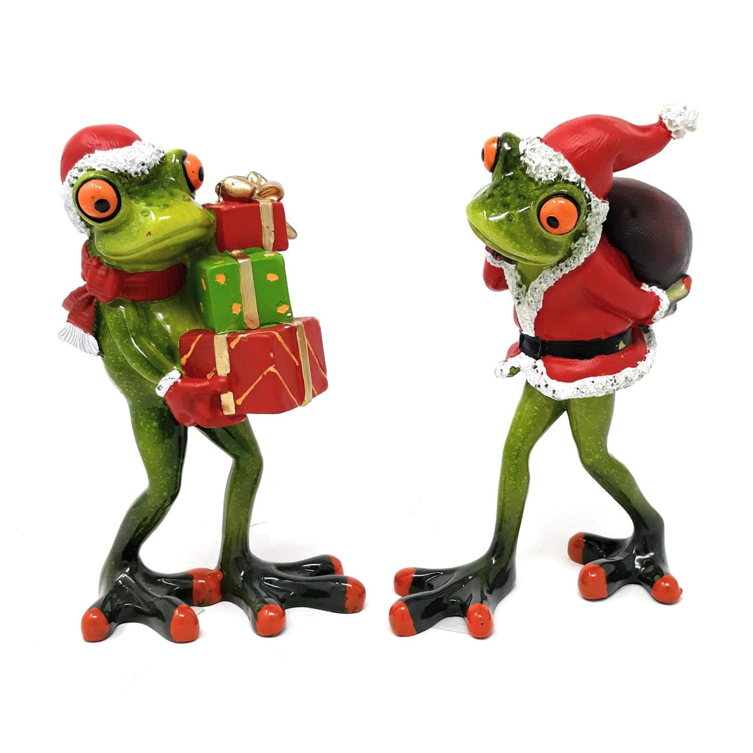 Pack De 2 Figurines Père Noël Et Bonhomme De Neige. 13x8x22,5 Cm
