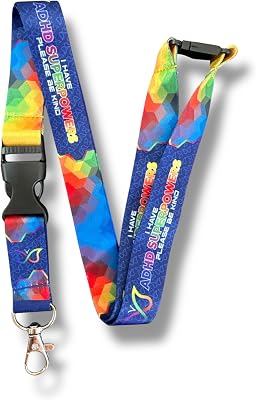 PAC Supplies Global ADHD Awareness Lanyard, I Have ADHD Super Powers, Please Be Patient