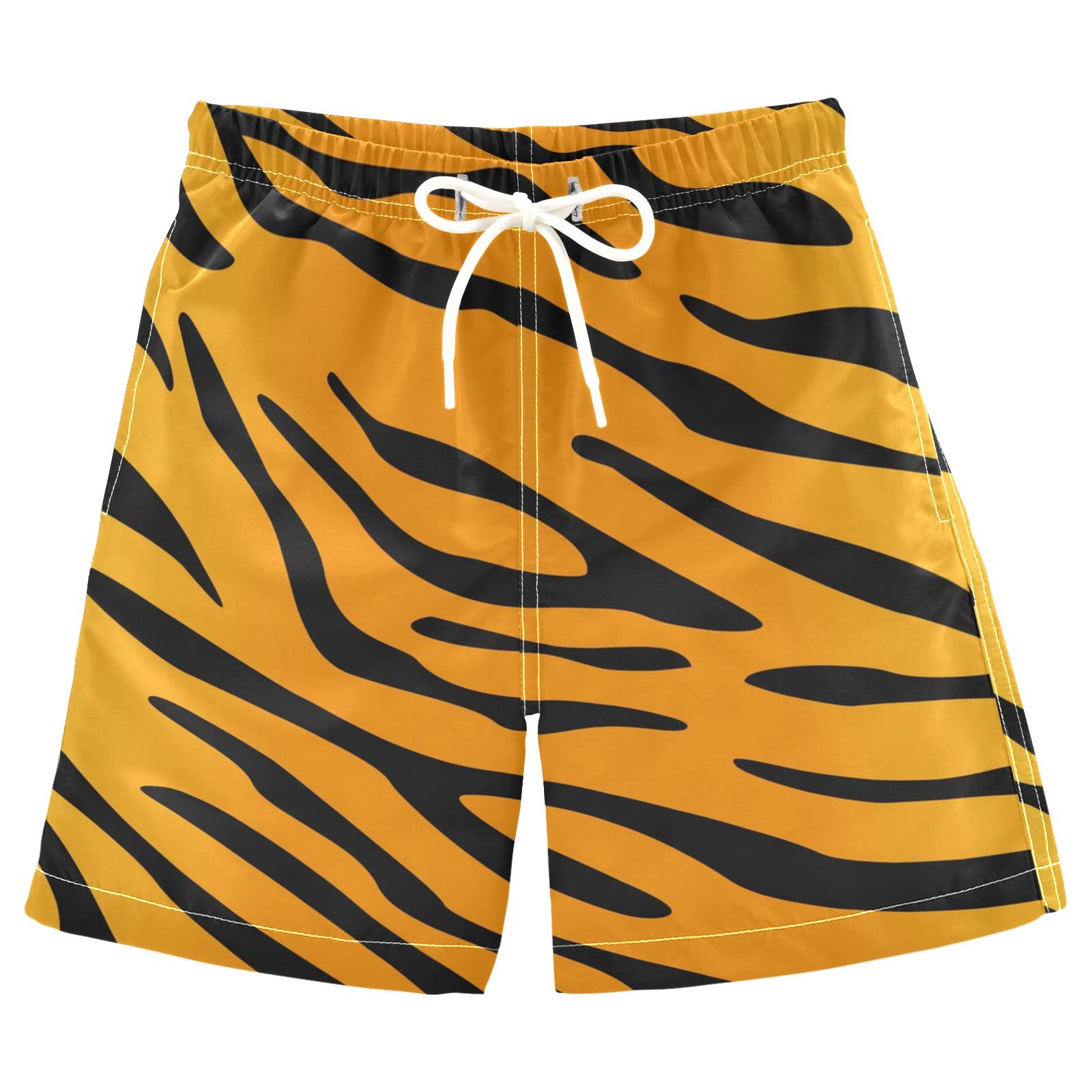 Boys Swim Trunks Tropical Animal Tiger Print Swimming Beach Board Shorts Trunks Swimwear Bathing Suit Swimsuit Beachwear Multicoloured