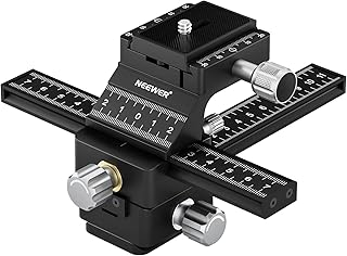 NEEWER 4 Way Macro Focusing Rail Slider with Quick Release Plate for Arca Type, 1/4" Thread for Macro Photography & Close Up Shooting, Compatible with Canon Nikon Fujifilm Sony DSLR Mirrorless Camera