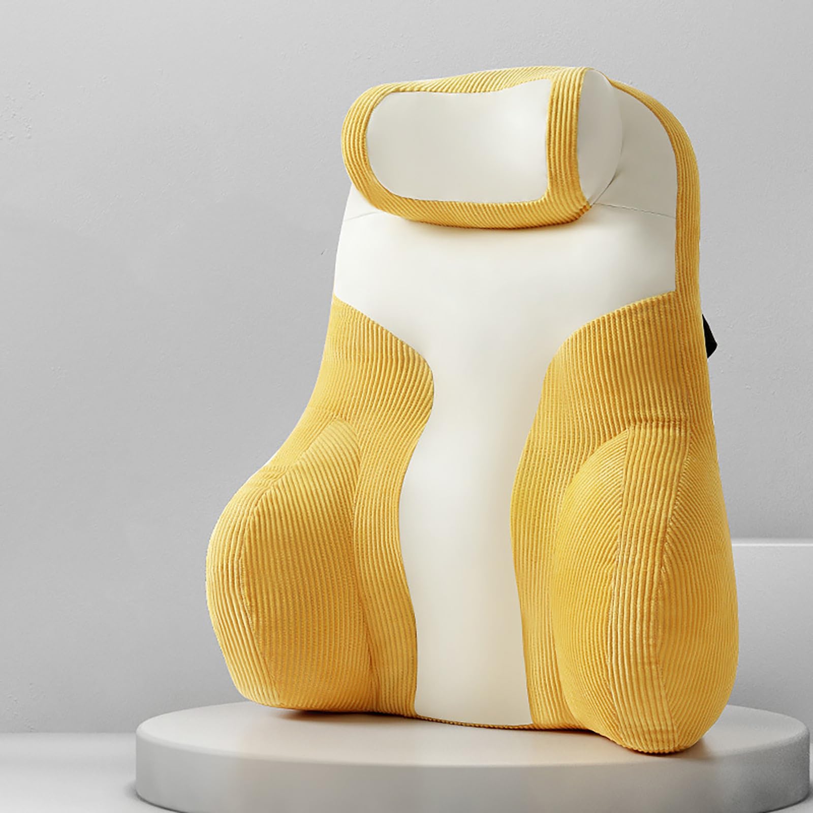 Cuscino di Supporto per la Schiena in Memory Foam – Cuscino Lombare con Supporto per il Collo – Per Sedia da Ufficio, Sedia a Rotelle, Sedile Auto, Divano, Aereo e Viaggio,Yellow-70*42*20cm